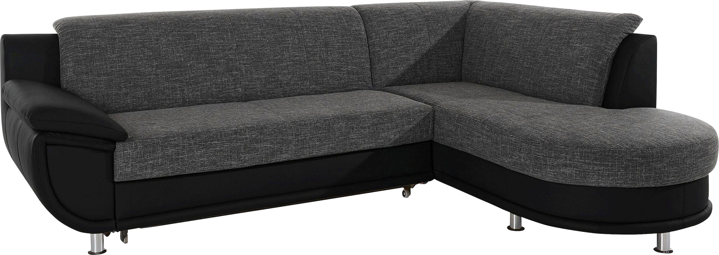 TRENDMANUFAKTUR Ecksofa »Rondo 3, zeitlos und bequem, Materialmix, breite Armlehnen, L-Form«, wahlweise mit Federkern für mehr Komfort, wahlweise mit Bettfunktion