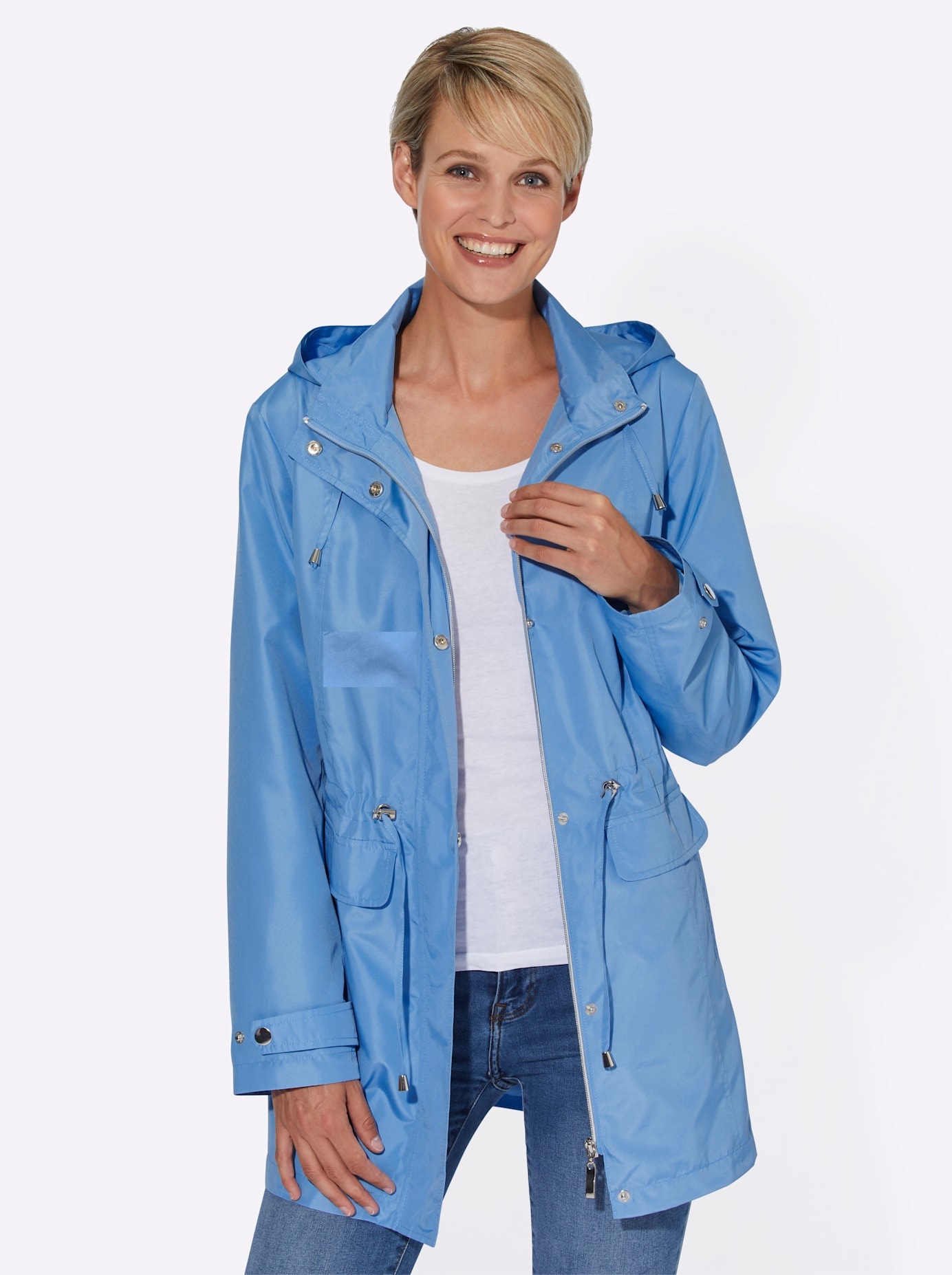Classic Basics Langjacke, mit Kapuze