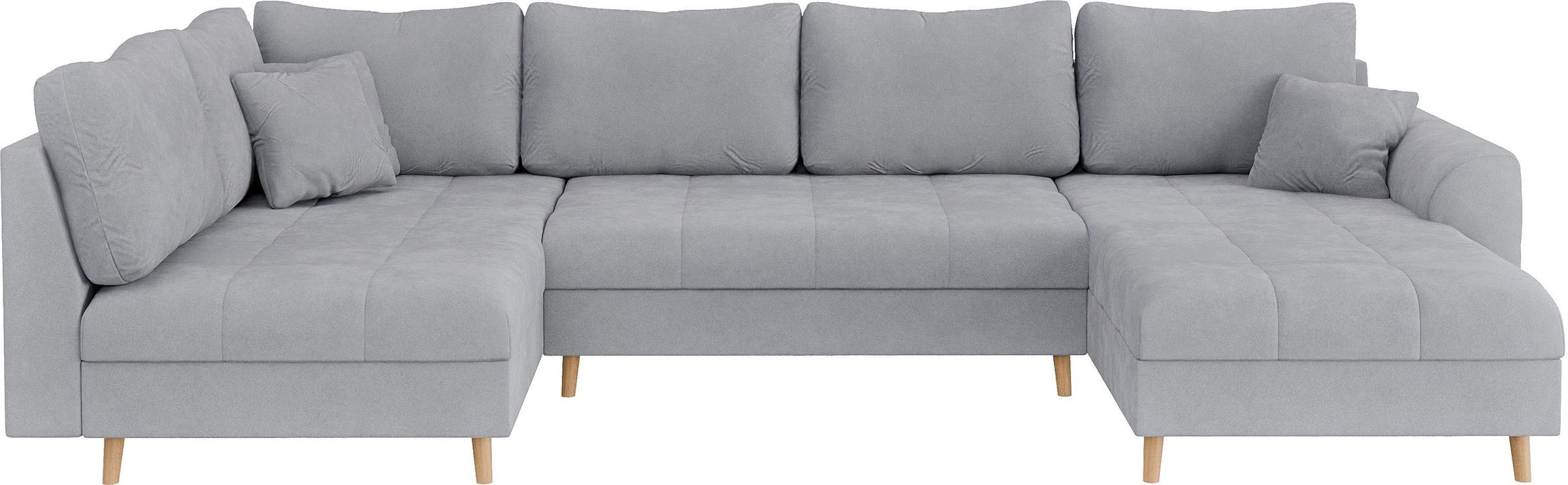 Home affaire Wohnlandschaft »CHARRE U-Form mit Ottomane, Maße B/T/H: 310/161/81 cm«, feine Steppung, lose Rücken- und Zierkissen, auch in Cord und Bouclé