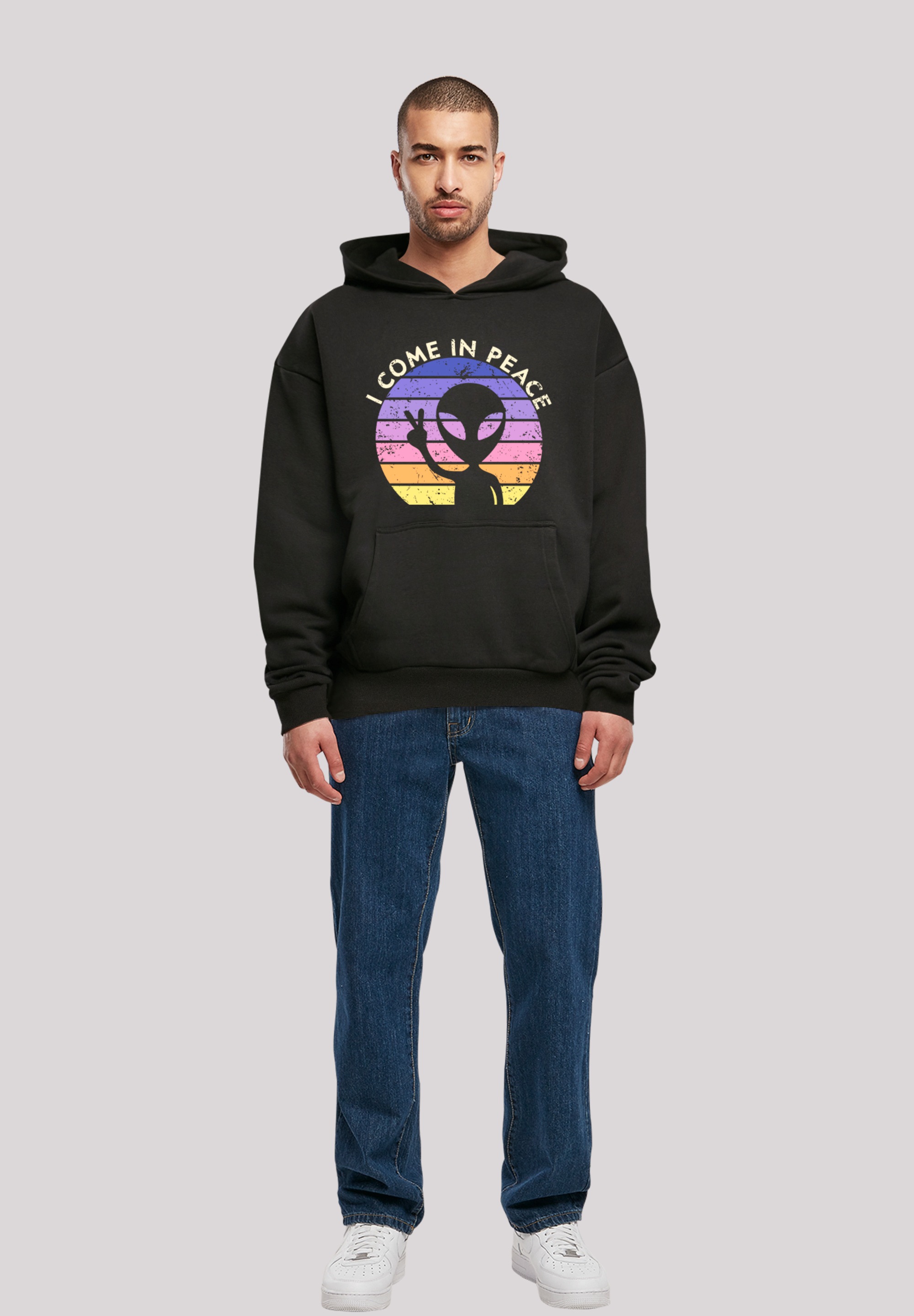 F4NT4STIC Kapuzenpullover »Alien Peace Sunset«, Premium Qualität