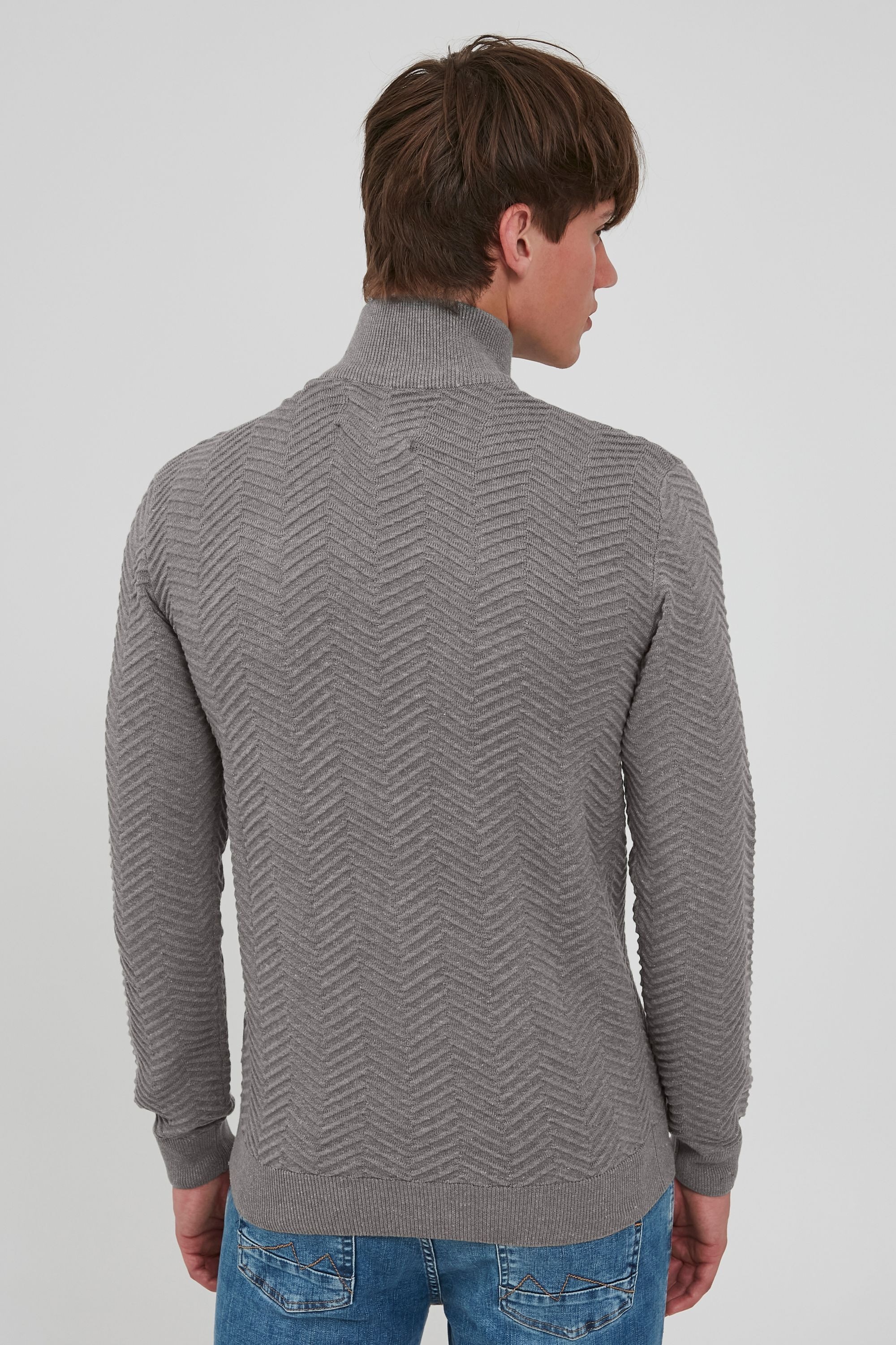 Indicode IDBanjamon Men's Troyer Sweater Grey Mix L 3