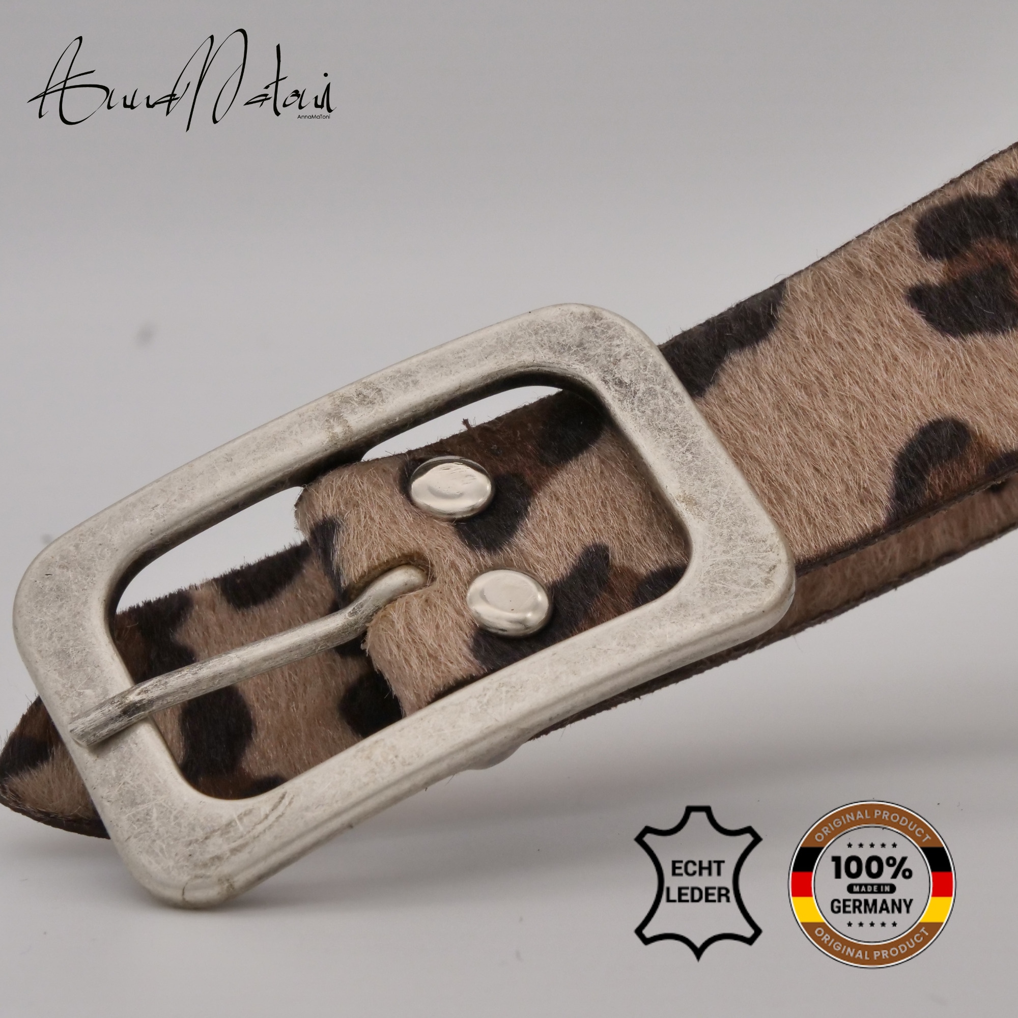 AnnaMatoni Ledergürtel »AnnaMatoni Damen Ledergürtel in hochwertigem Kunstfell in Leo«