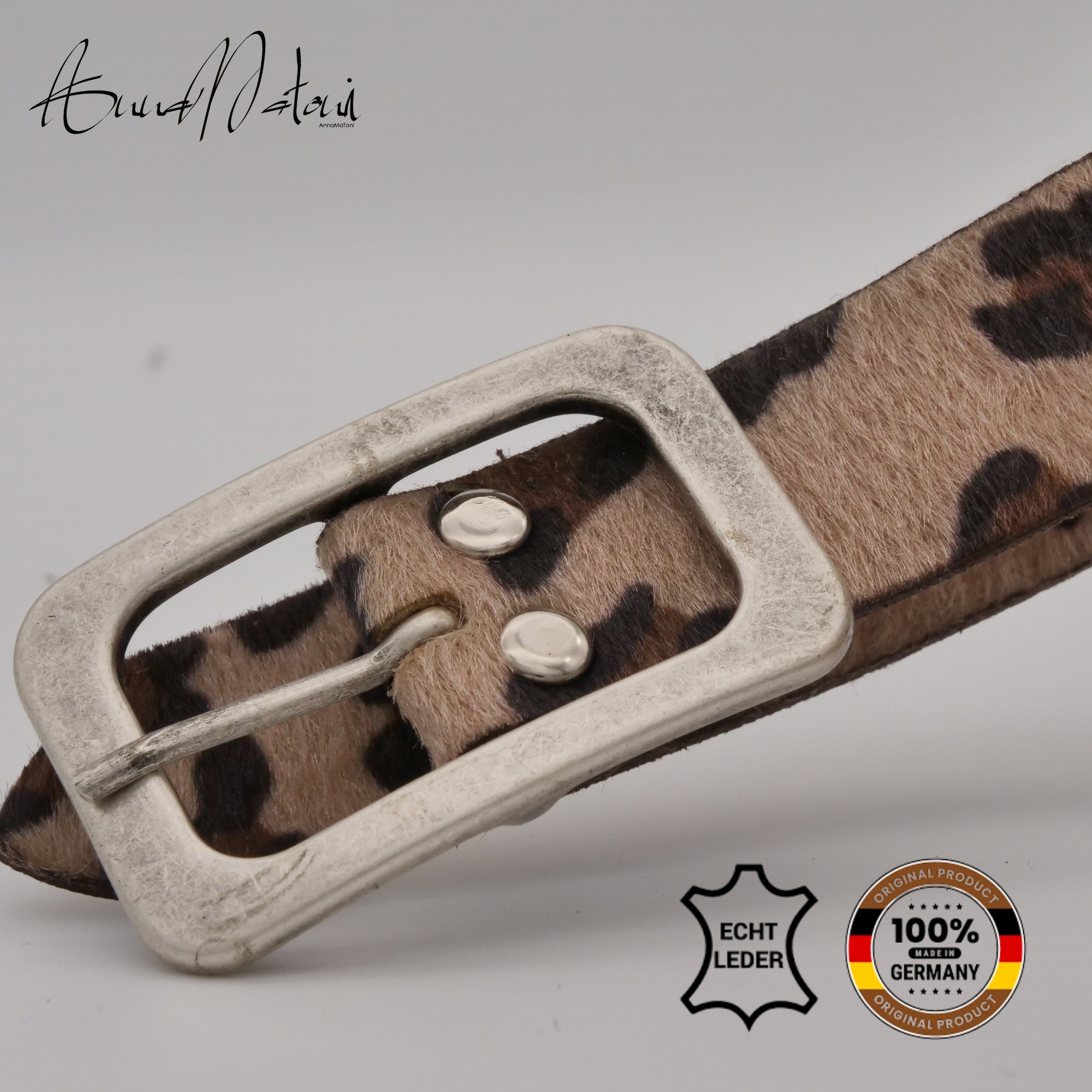 Thumbnail - AnnaMatoni Ledergürtel "AnnaMatoni Damen Ledergürtel in hochwertigem Kunstfell in Leo"