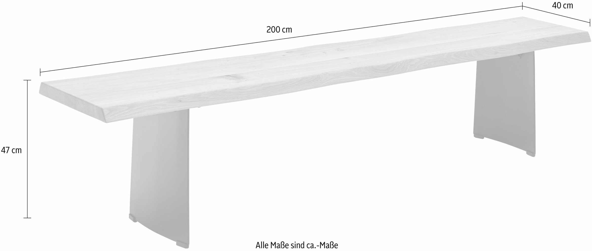 NIEHOFF SITZMÖBEL Sitzbank »Tree Top«, mit nachgebildeter Baumkante, in 4  Breiten | BAUR