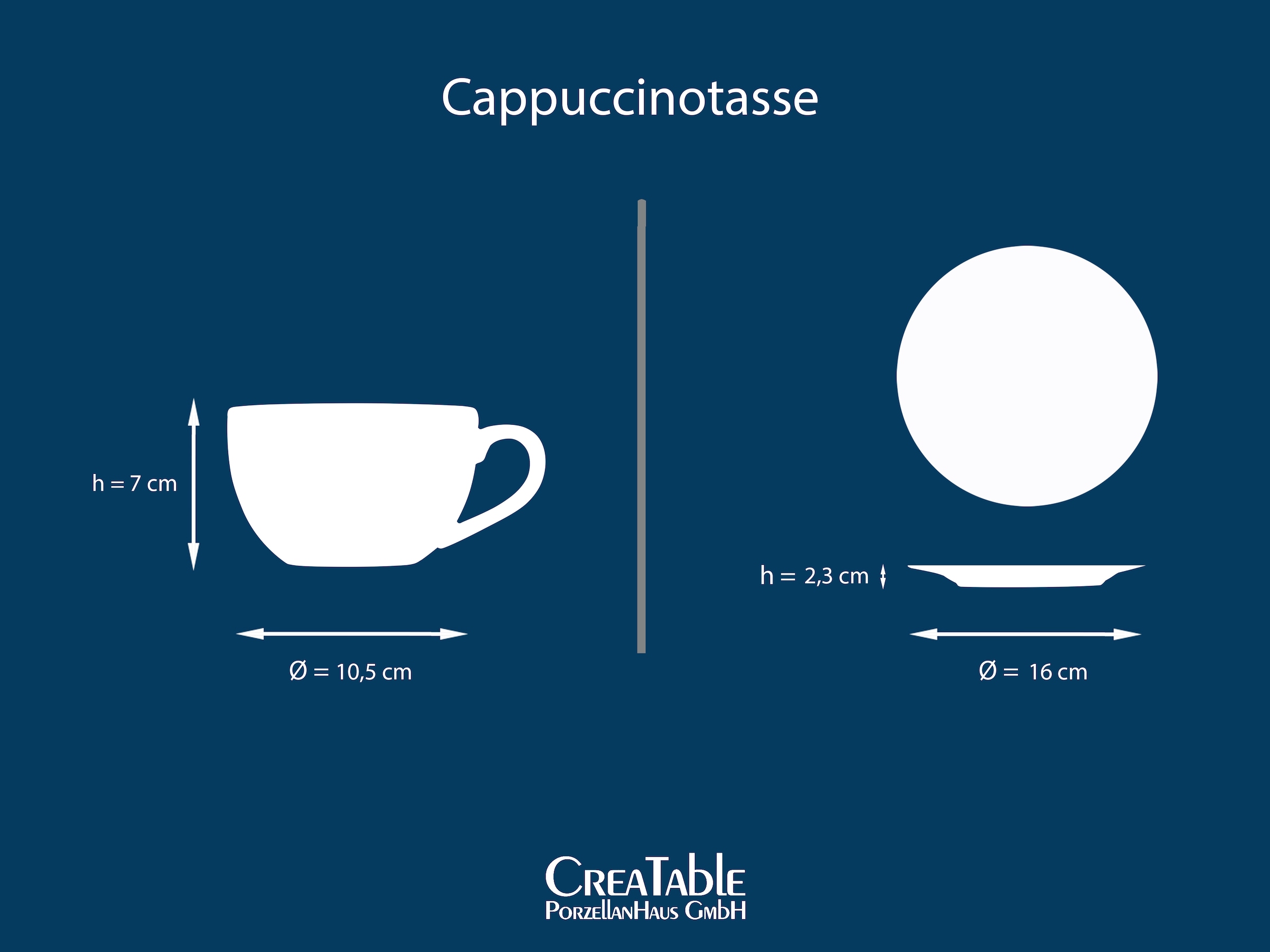 CreaTable Cappuccinotasse »Golden Days Weiß, Cappuccinoset, 12-tlg.«, (Set, 12 tlg.), Goldfarbene Spezialglasur