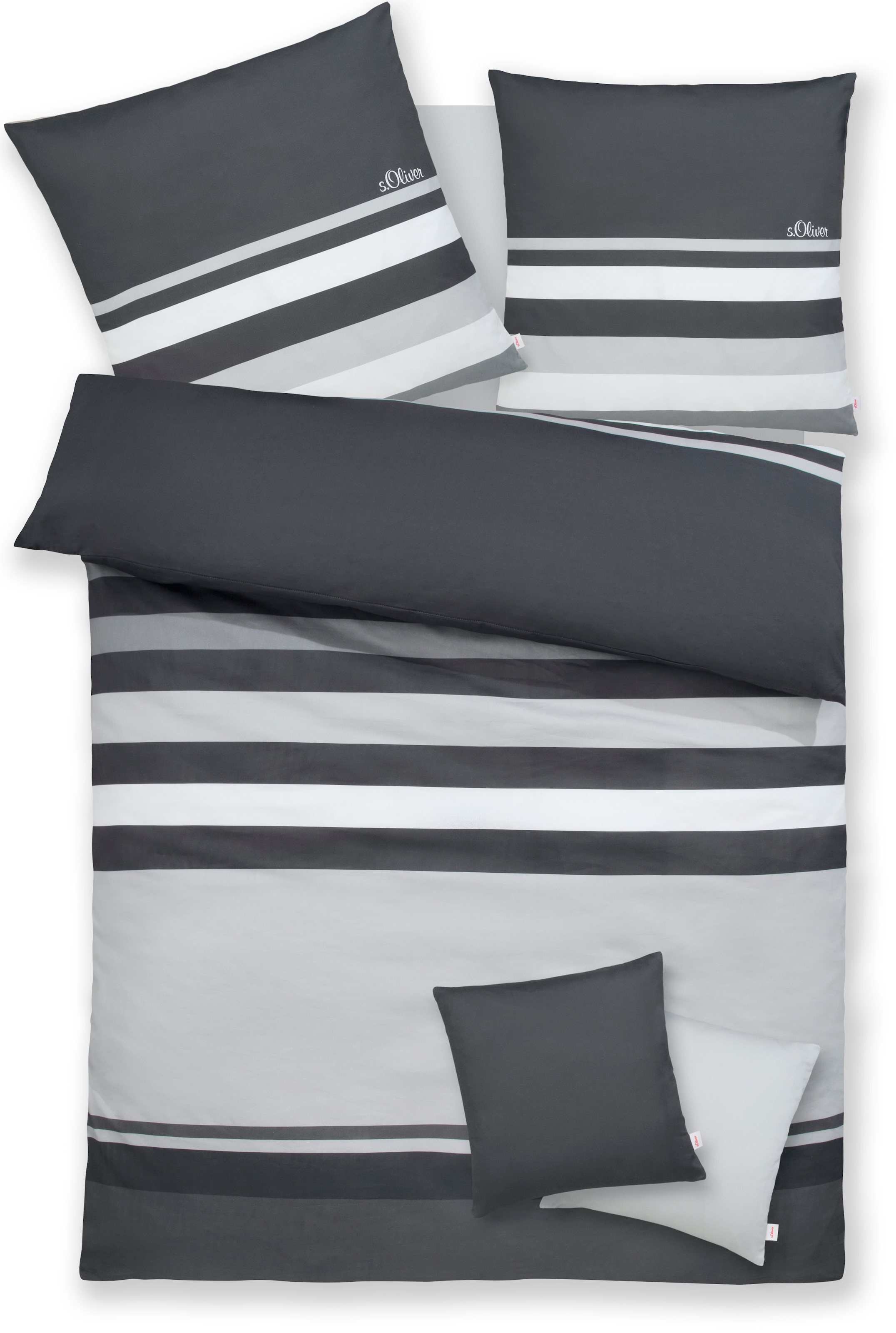 s.Oliver Bettwäsche "Fenja in Gr. 135x200 oder 155x220 cm" 2 gestreifte Bet günstig online kaufen