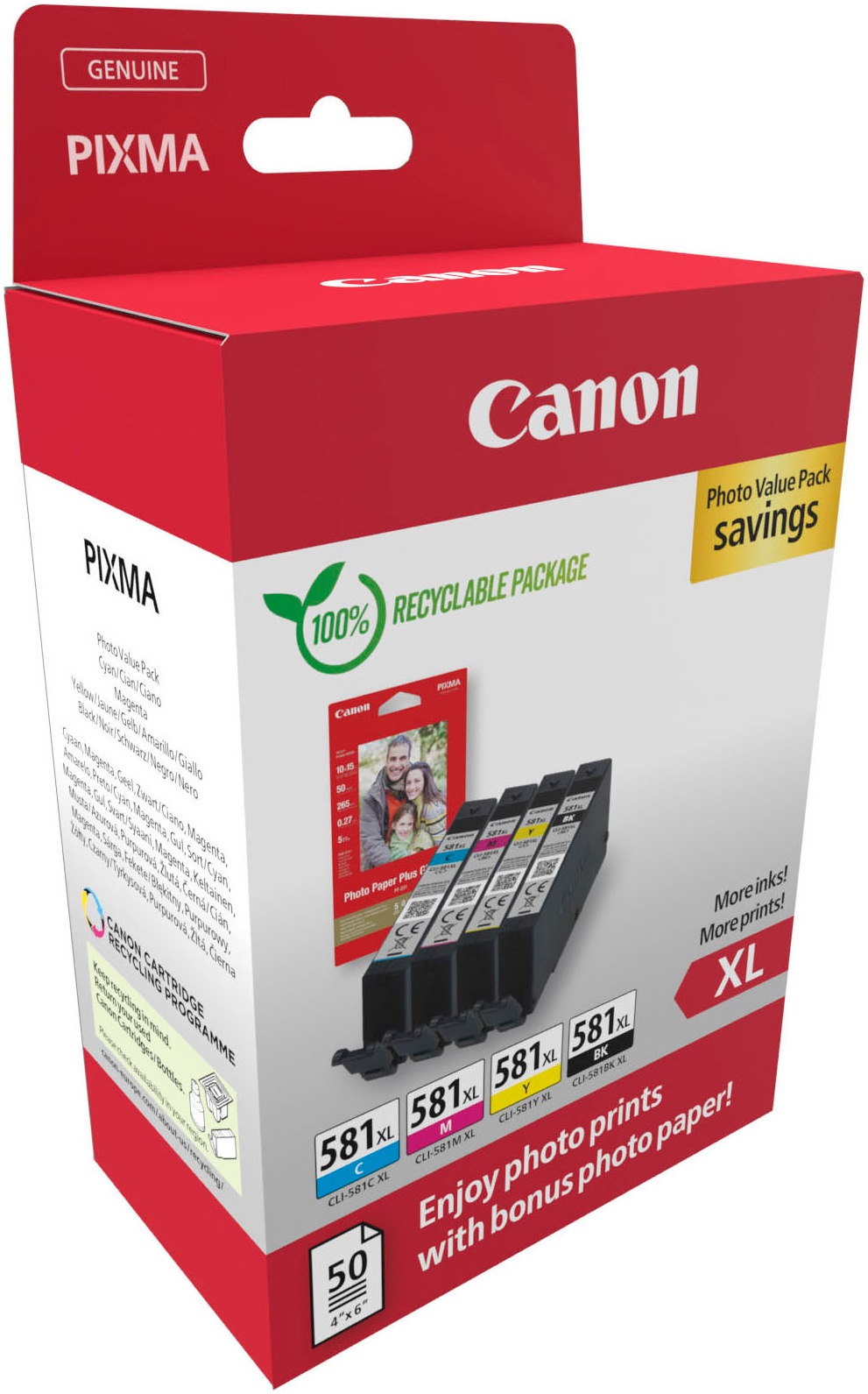 Canon Tintenpatrone »CLI-581XL BK/C/M/Y Tint...