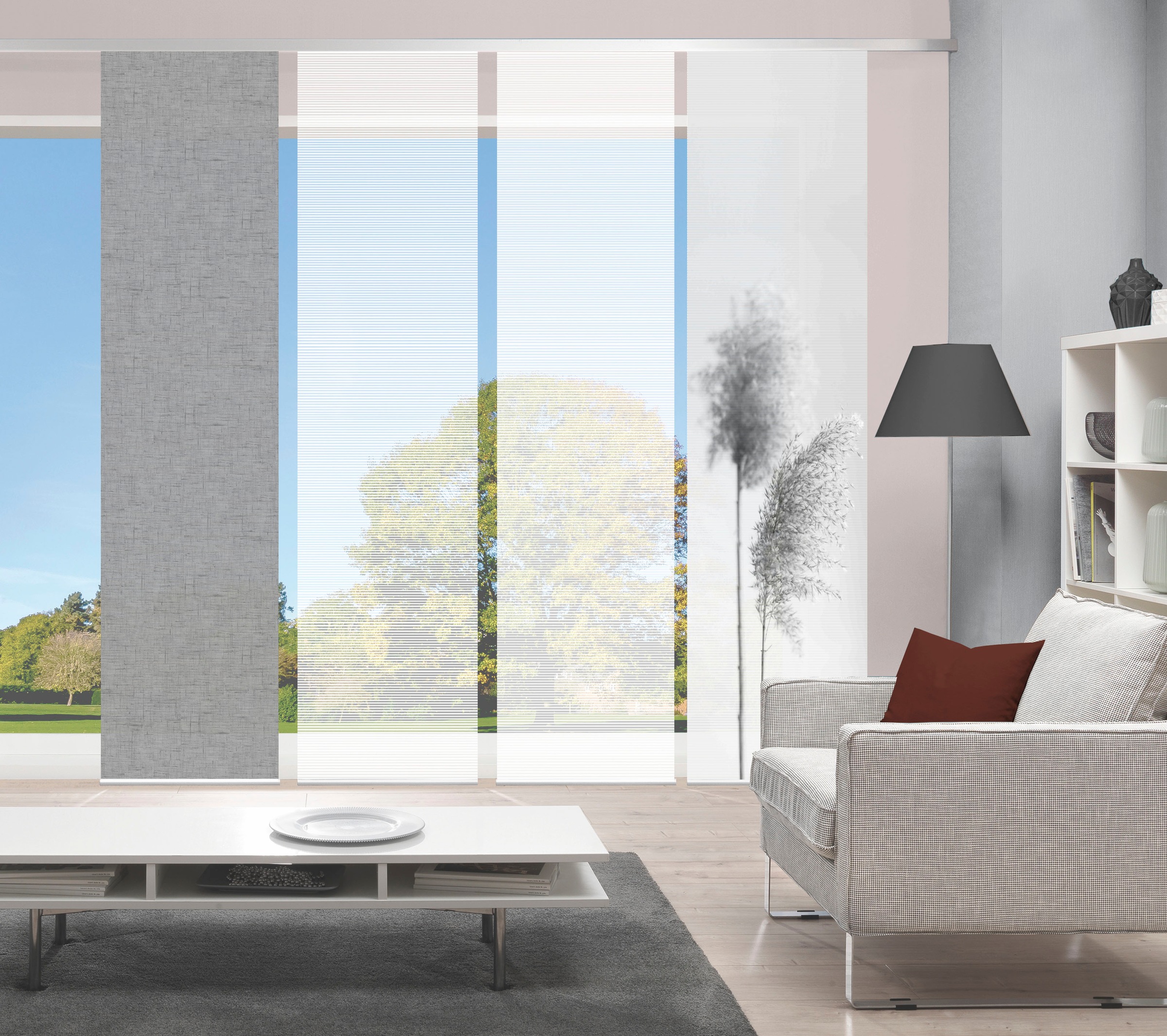 Vision S Schiebegardine "IRLOS 4er SET" Paneelwagen 4 Stk. tlg. Schiebevorh günstig online kaufen