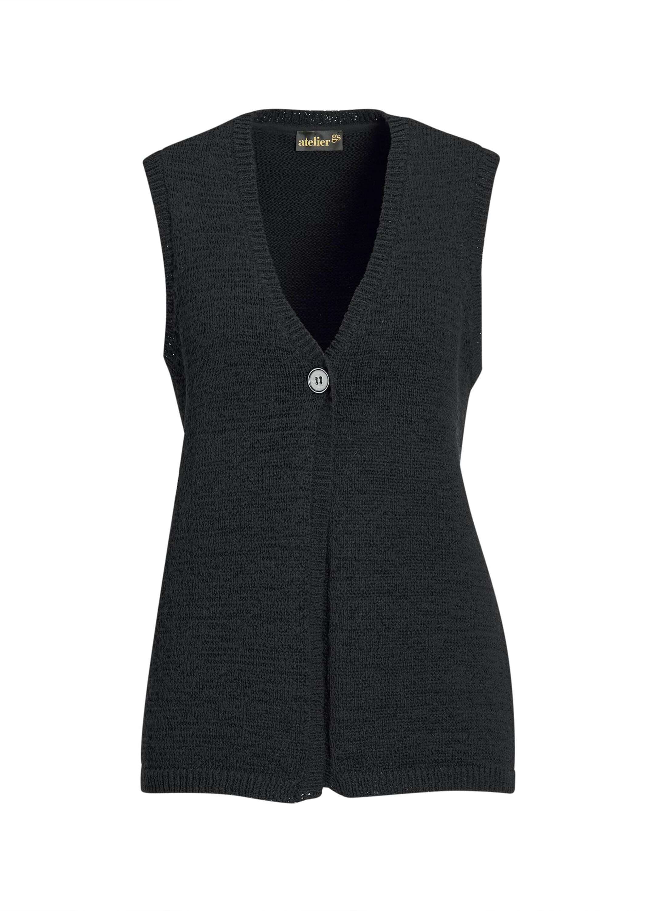 GOLDNER Strickjacke "Stilvoller Pullunder mit V-Ausschnitt" Vorne mit einem Knopf zu schließen
