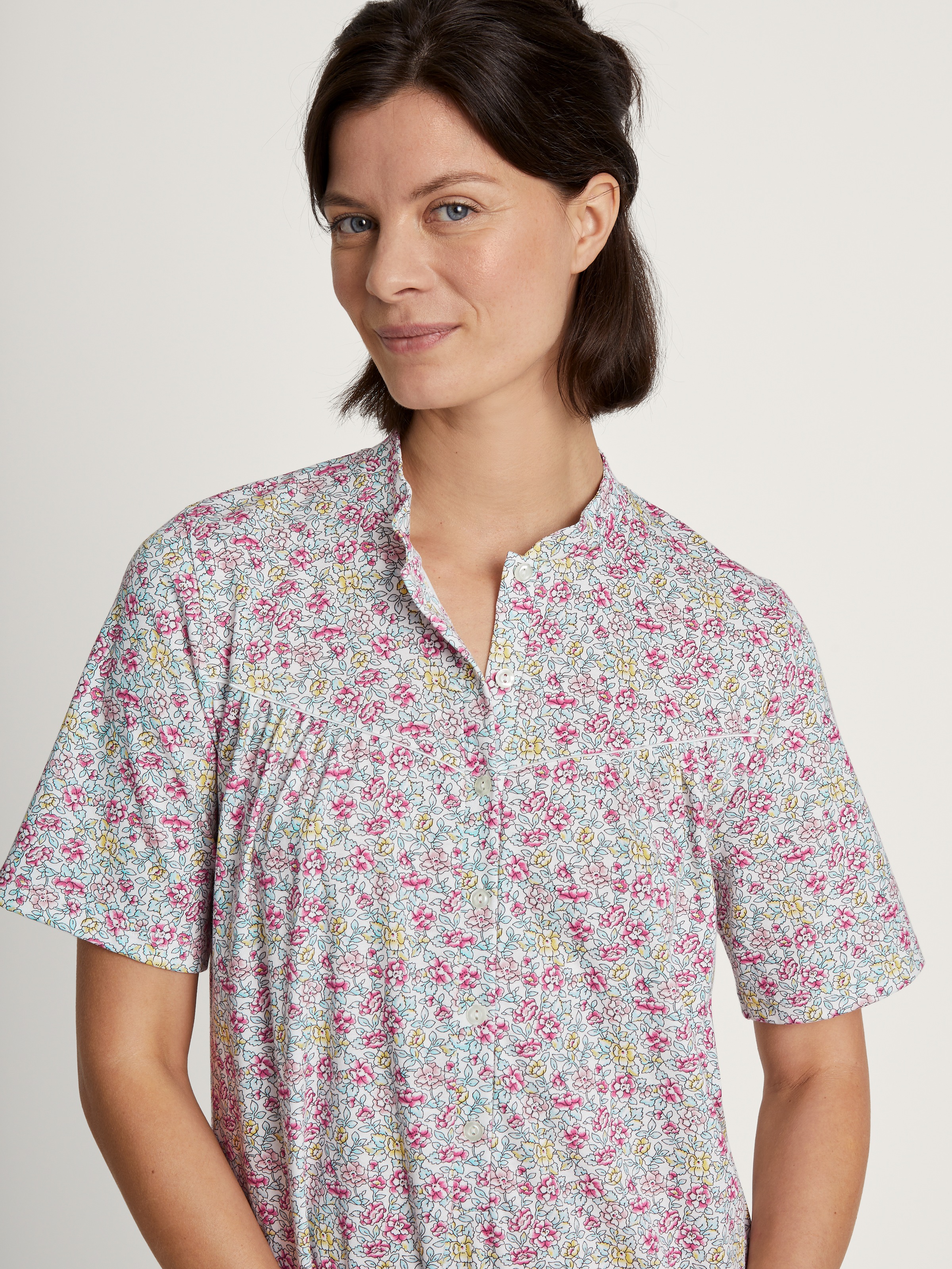 Thumbnail - CALIDA Nachthemd "Soft Cotton" Knopfleiste, Interlock-Qualität, Pure Cotton, weich, Kurzarm