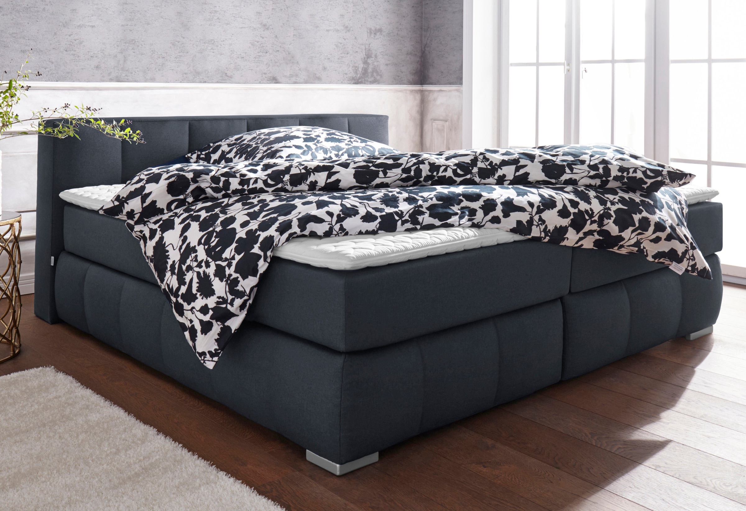 Home affaire Boxspringbett "Chelles" inkl. Topper, in XXL- Überlänge 220 cm günstig online kaufen