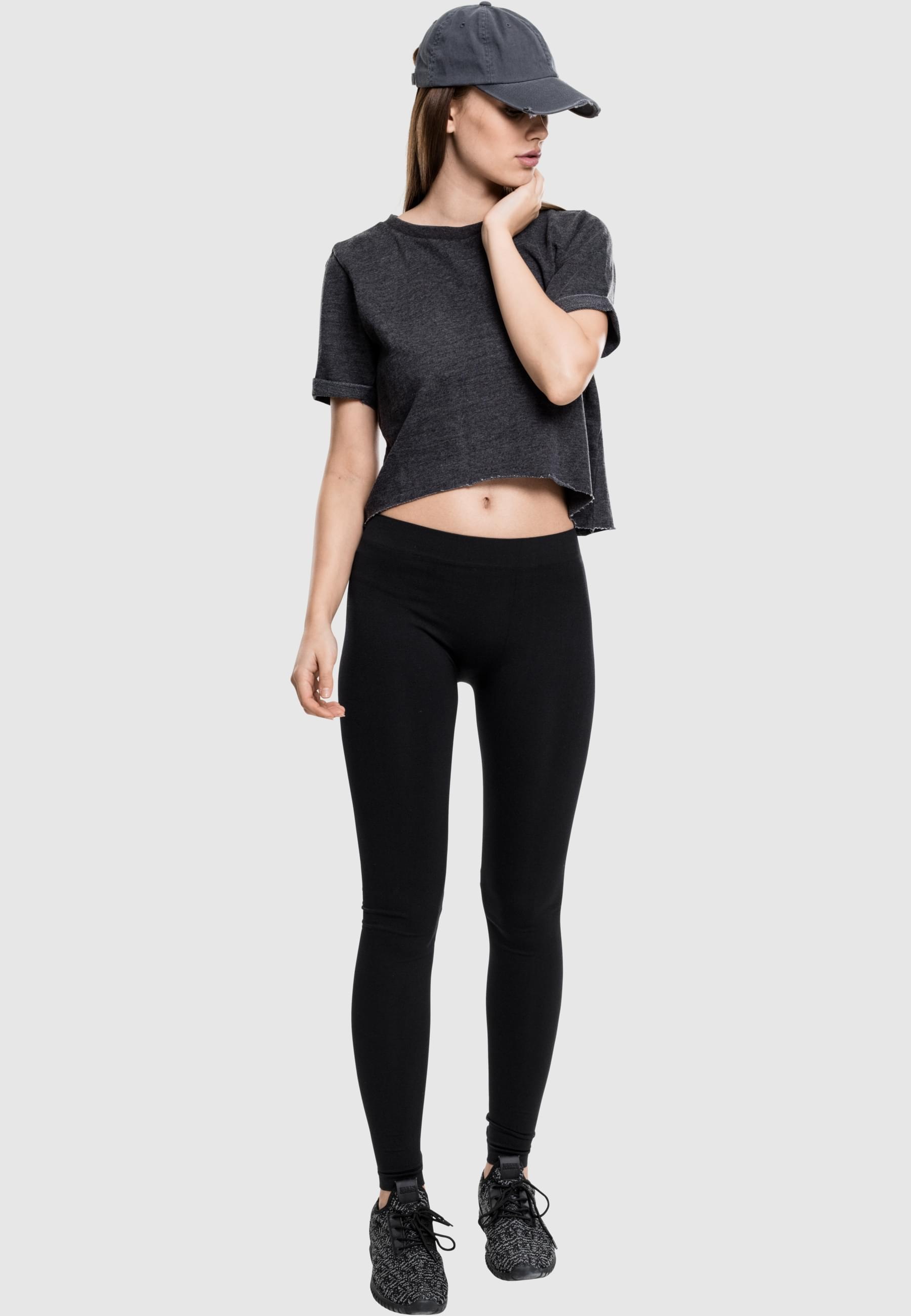 URBAN CLASSICS T-Shirt »Urban Classics Damen Ladies Cropped Burnout Short Sleeve Crew«, (1 tlg.)