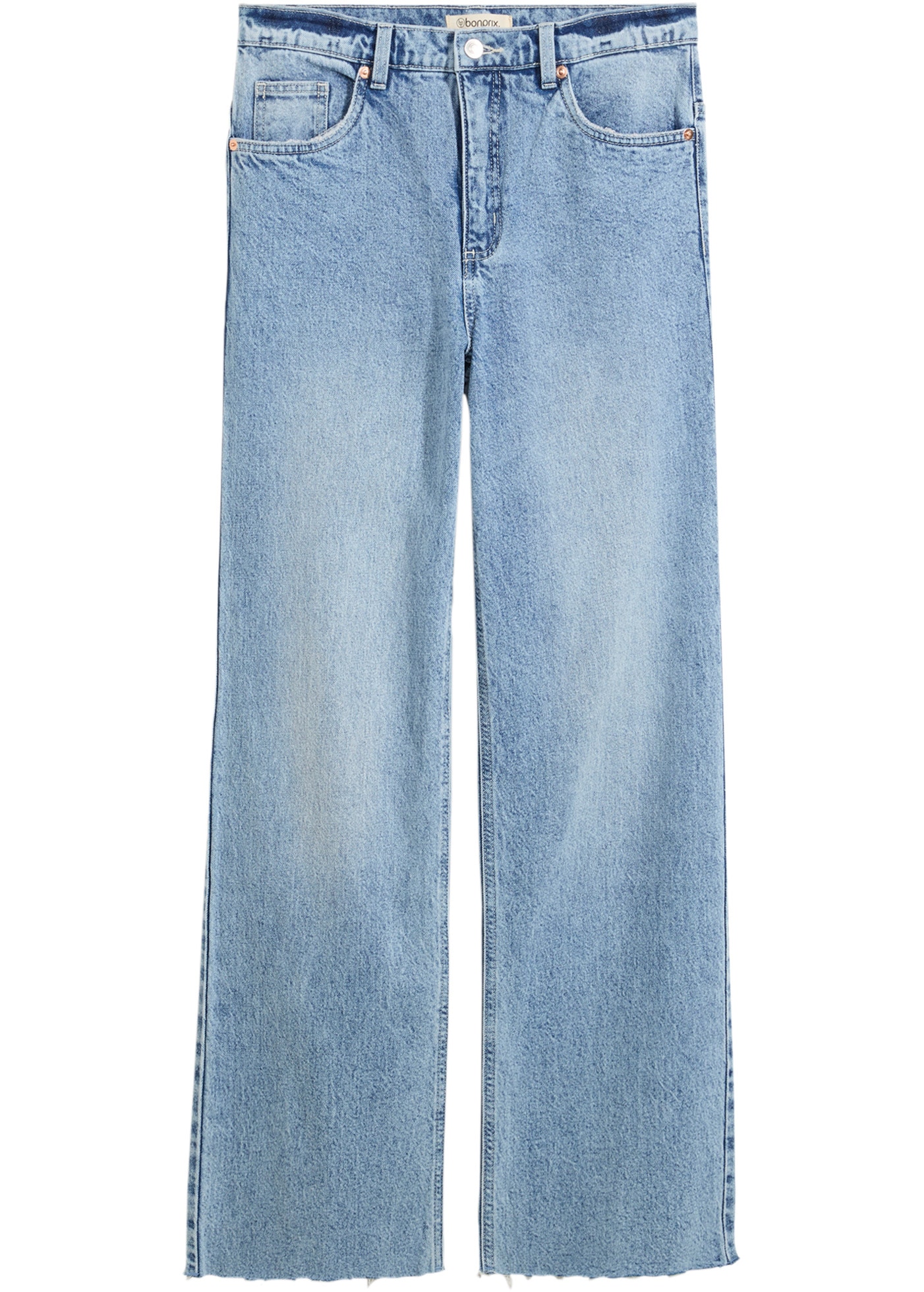 bonprix Weite Jeans 1 tlg. Loose Fit, High Waist, mit Elasthan, aus leichter Baumwolle
