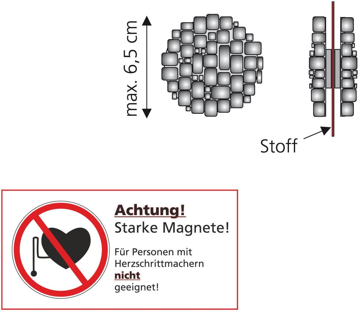Liedeco Dekoratyvinis magnetas »Steinoptik« (Rinkinys 2 St.) dėl metallische Flächen