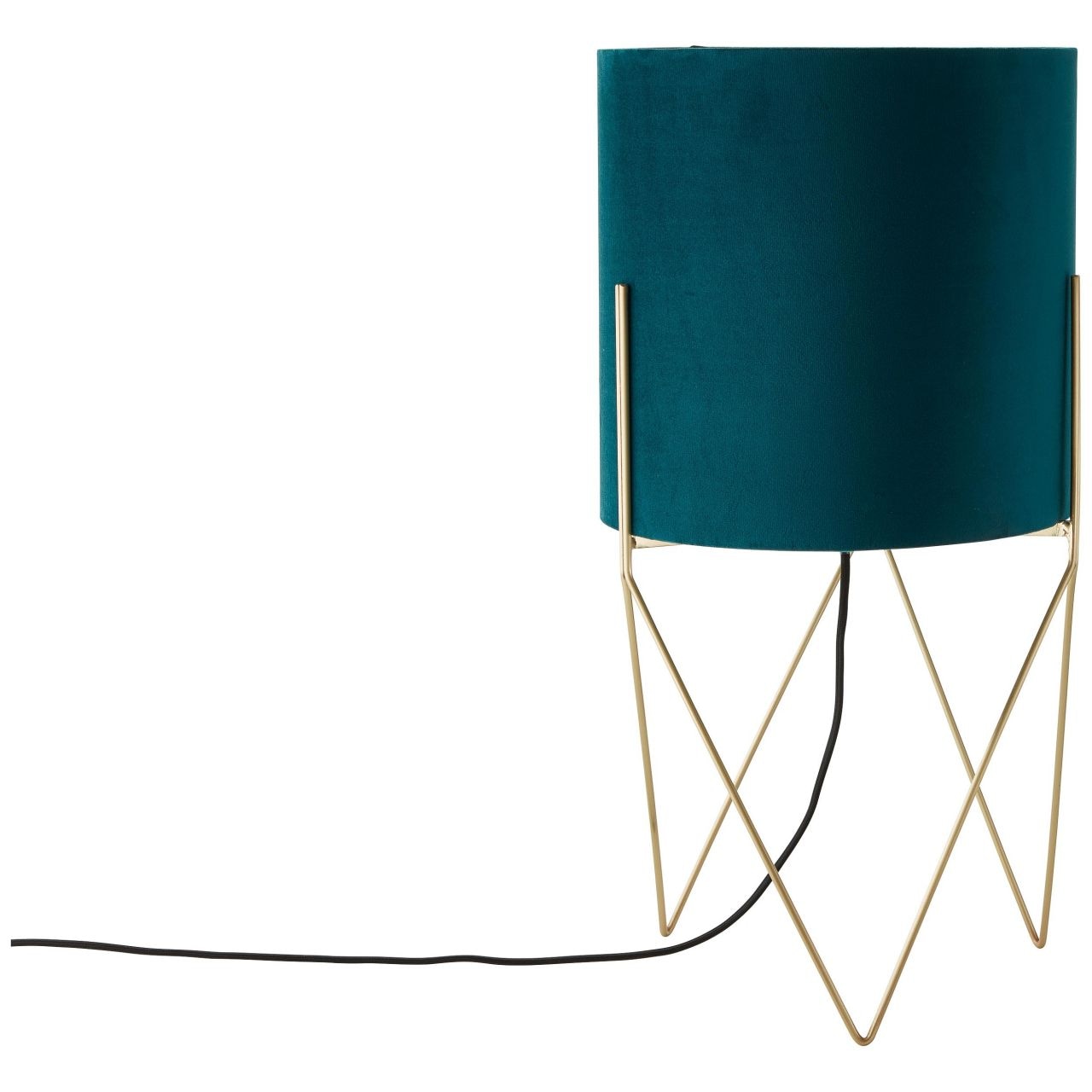 Brilliant Stehlampe »Atami«, 1 flammig, Leuchtmittel E27 | ohne Leuchtmittel, 58 cm Höhe, Ø 31,5 cm, E27, Metall/Textil, messing gebürstet