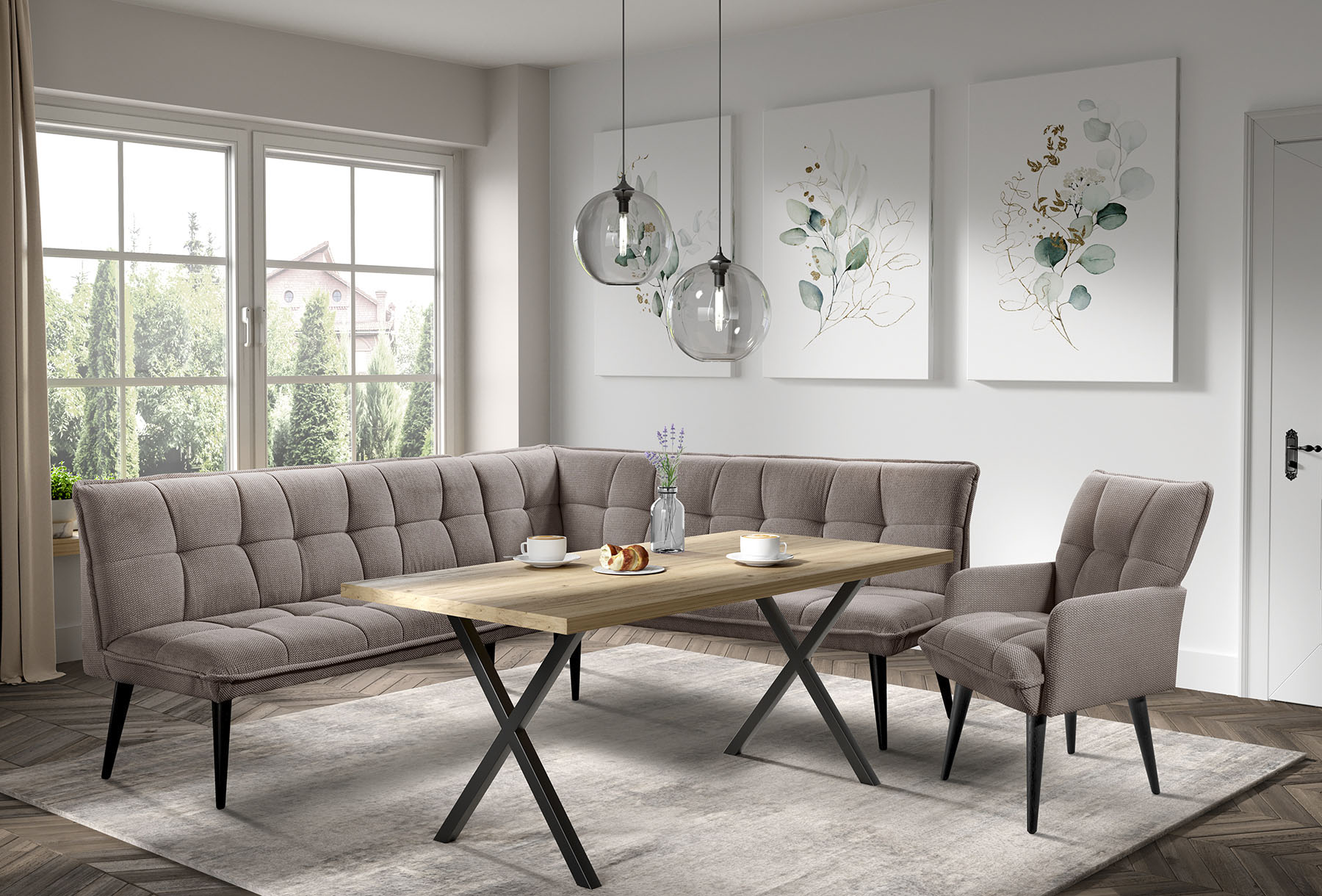 exxpo - sofa fashion "Mocca Essbank, Sitzbank" hoher Sitzkomfort, bequem und elegant, hochwertige Detailverarbeitung