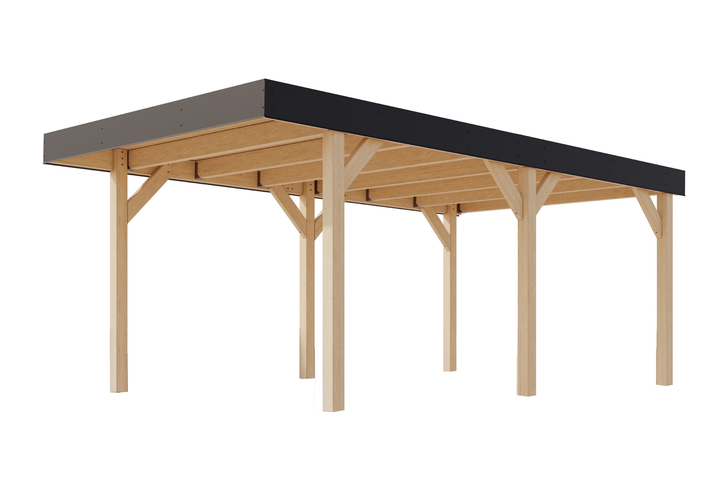 KARIBU Carport, Außenmaß BxT: 318 x 576,5 cm, naturbelassen, Holzart: Fichte - braun