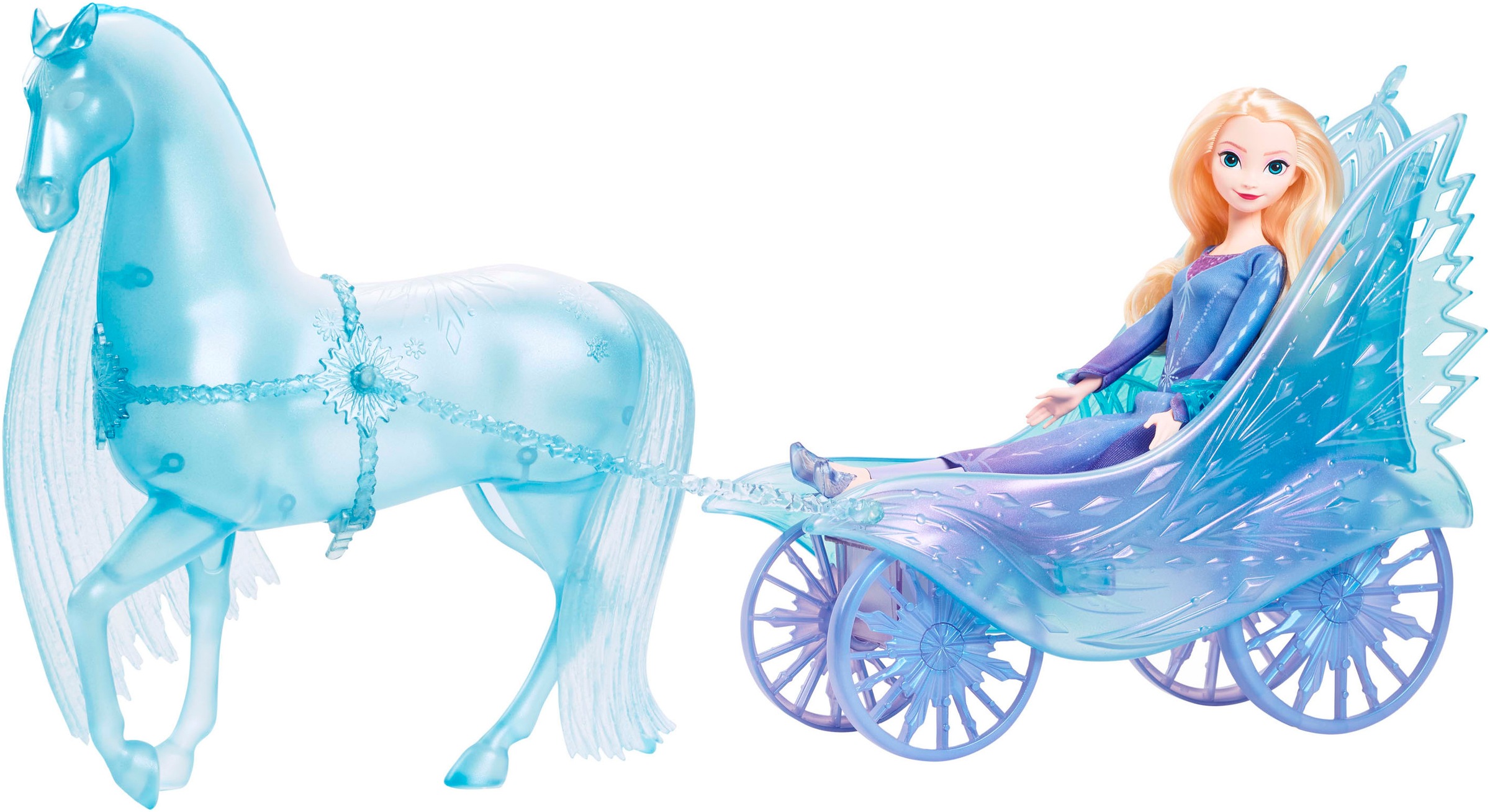 Mattel® Anziehpuppe »Disney Die Eiskönigin Elsa mit Kleid und Nokk mit Abenteuer-Kutsche«