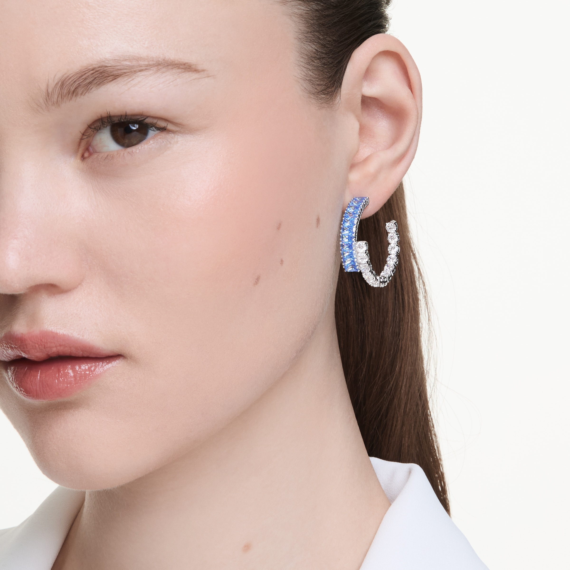 Swarovski Paar Creolen »Schmuck Geschenk Matrix Ohrringe«, mit Swarovski® Kristall, Swarovski® Zirkonia (synth.)
