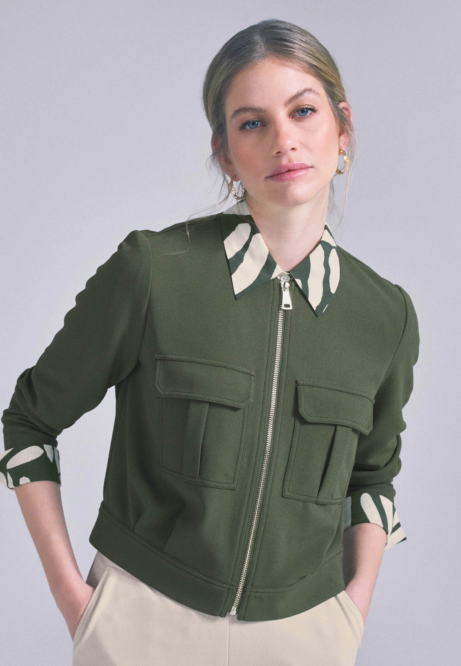 Zero Jackenblazer »zero Sweatjacke mit Klappentaschen«, weiteres Detail