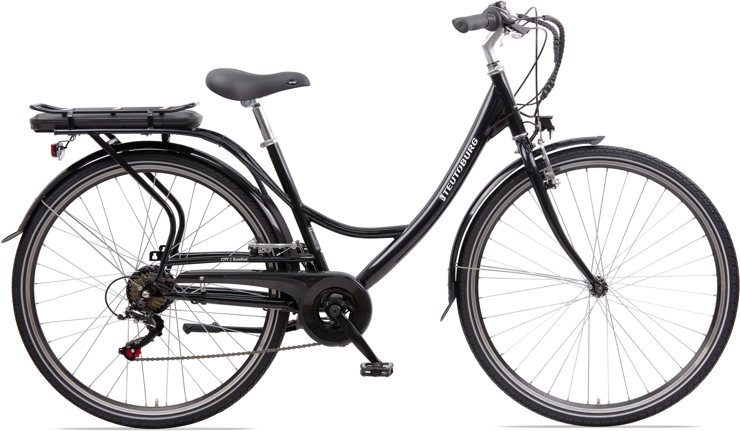 Teutoburg E-Bike "Senne", 7 Gang, Shimano, Heckmotor 250 W, Pedelec, Elektrofahrrad für Damen u. Herren, Cityrad