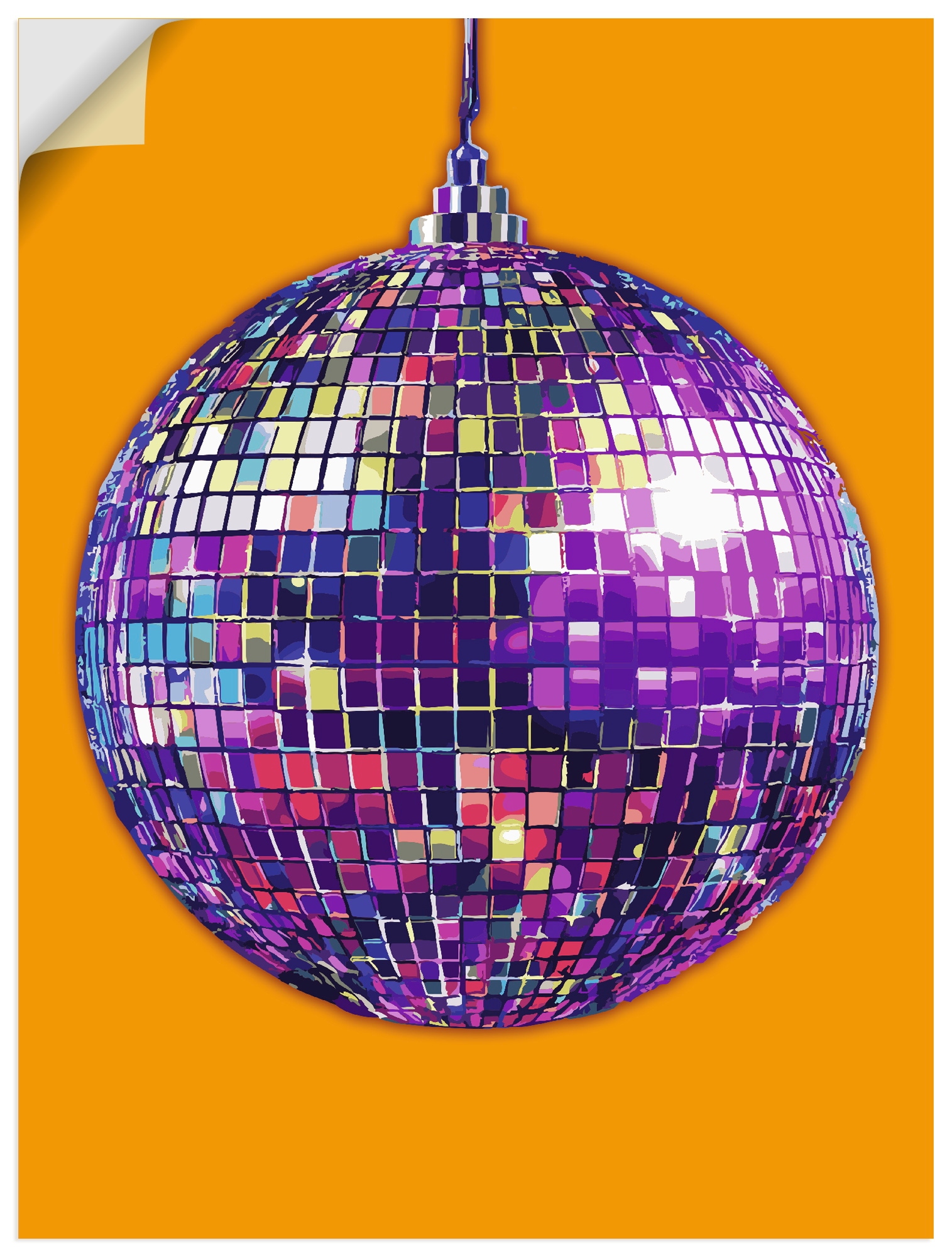 Wandbild ARTLAND "Discokugel", farbe bild(er): farbig, B:45cm H:60cm, Bilder, als Alubild, Leinwandbild, Poster, Wandaufkleber in verschied. Größen