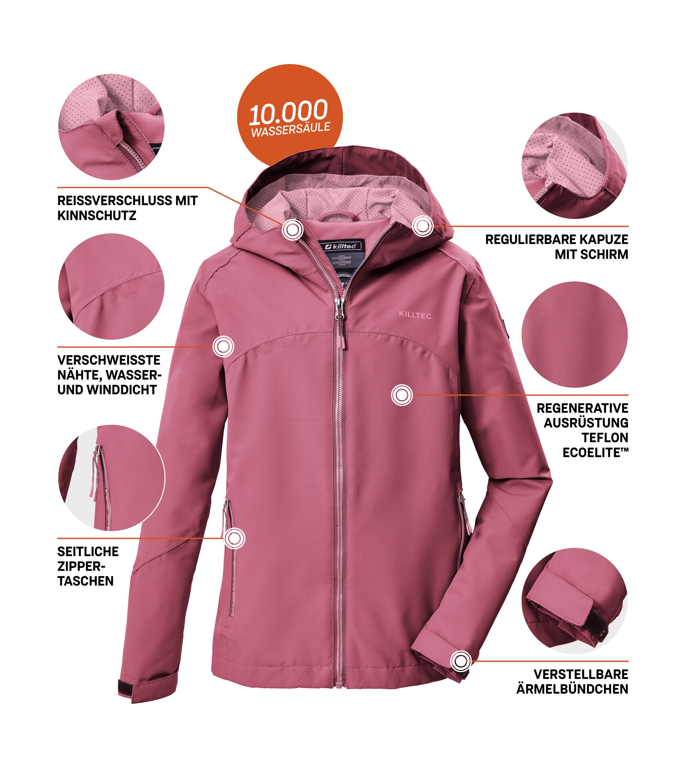 Killtec Funktionsjacke »KOS 157 GRLS JCKT« Wind- und wasserdichte Mädchenjacke, 10.000 mm Wassersäule