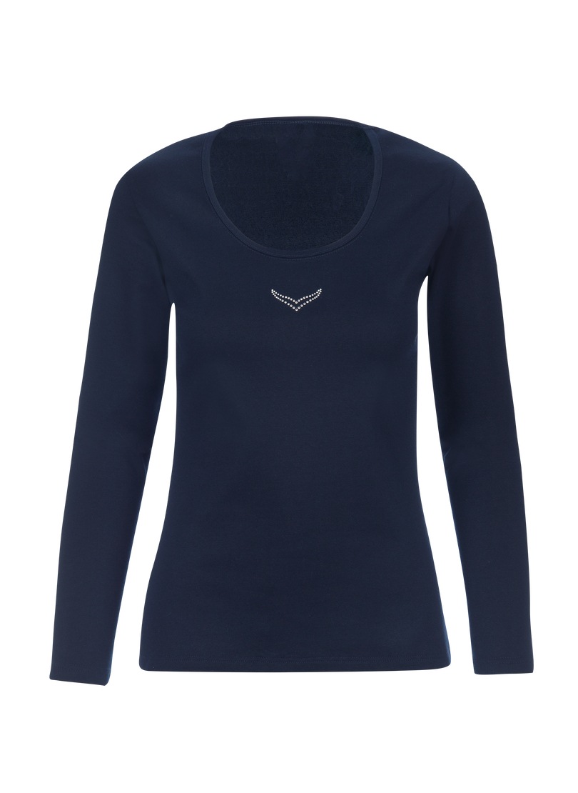 Trigema Longsleeve "TRIGEMA Langarmshirt mit Kristallsteinen" 1 Stk. tlg. günstig online kaufen