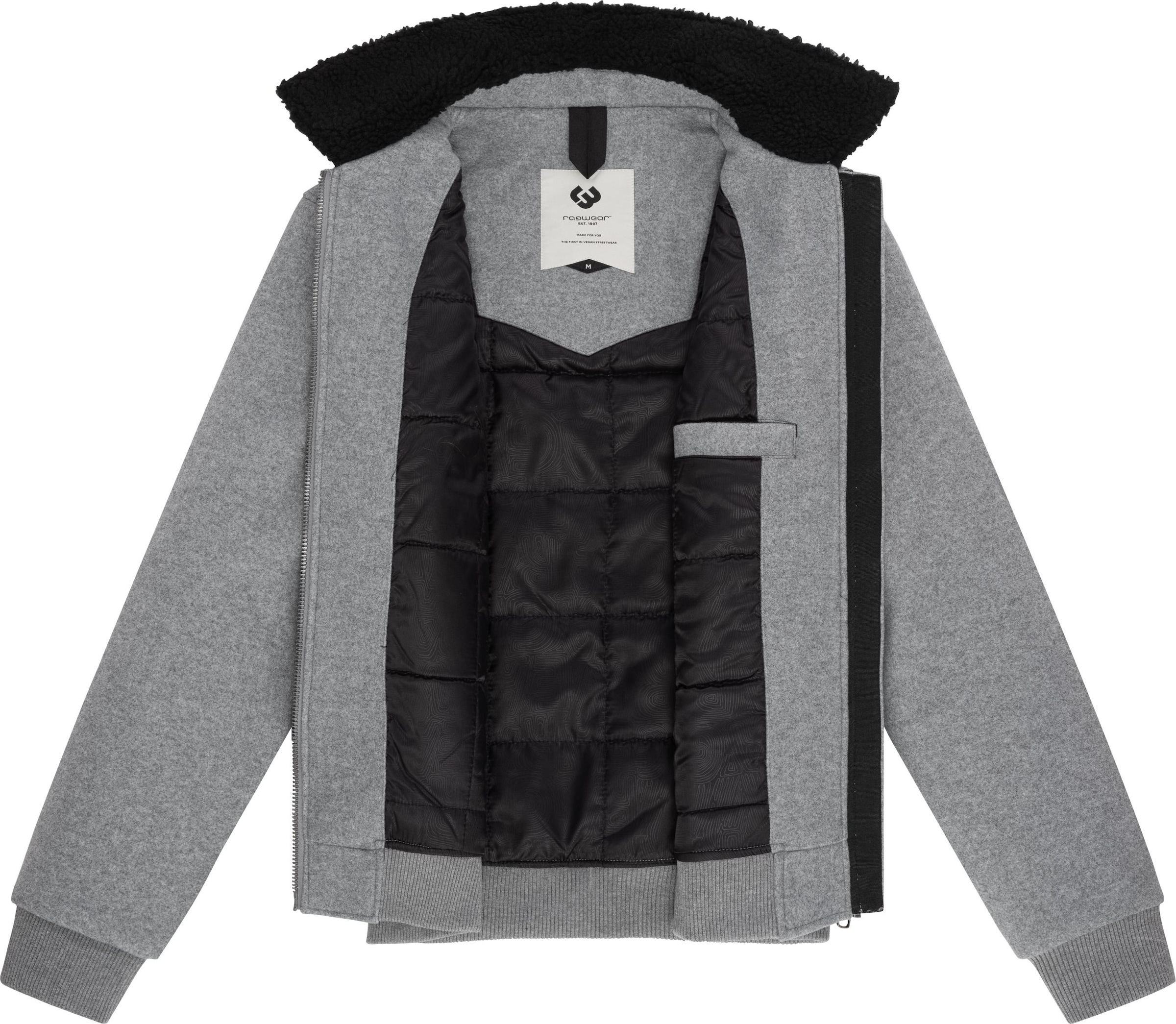 Ragwear Outdoorjacke »Sivval Felt«, ohne Kapuze, lässige Herren Jacke in Woll-Optik mit kuscheligem Kragen