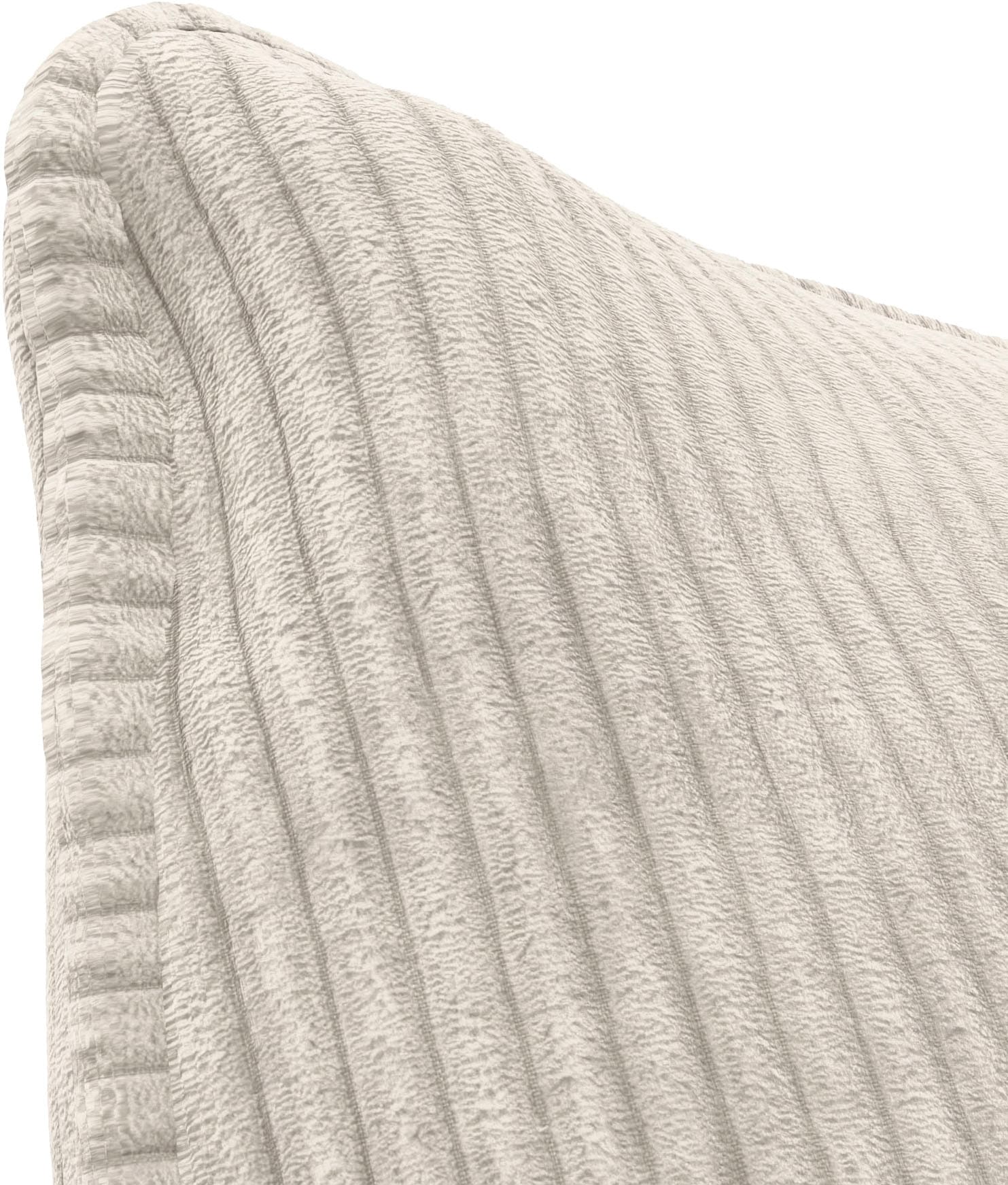 TRENDMANUFAKTUR Ecksofa »Fordon II, Schlafsofa mit Bettkasten, Couch in L-Form, Breite 250 cm«, in Cordstoff HYPER, cream, Armlehne links