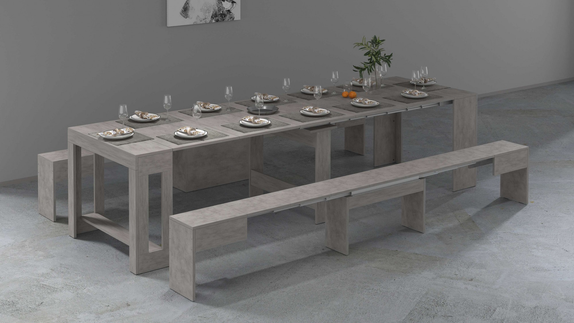 Home affaire Sitzgruppe "Praktika" Spar-Set, Set beinhaltet 2 Bänke, 2 Stk. günstig online kaufen