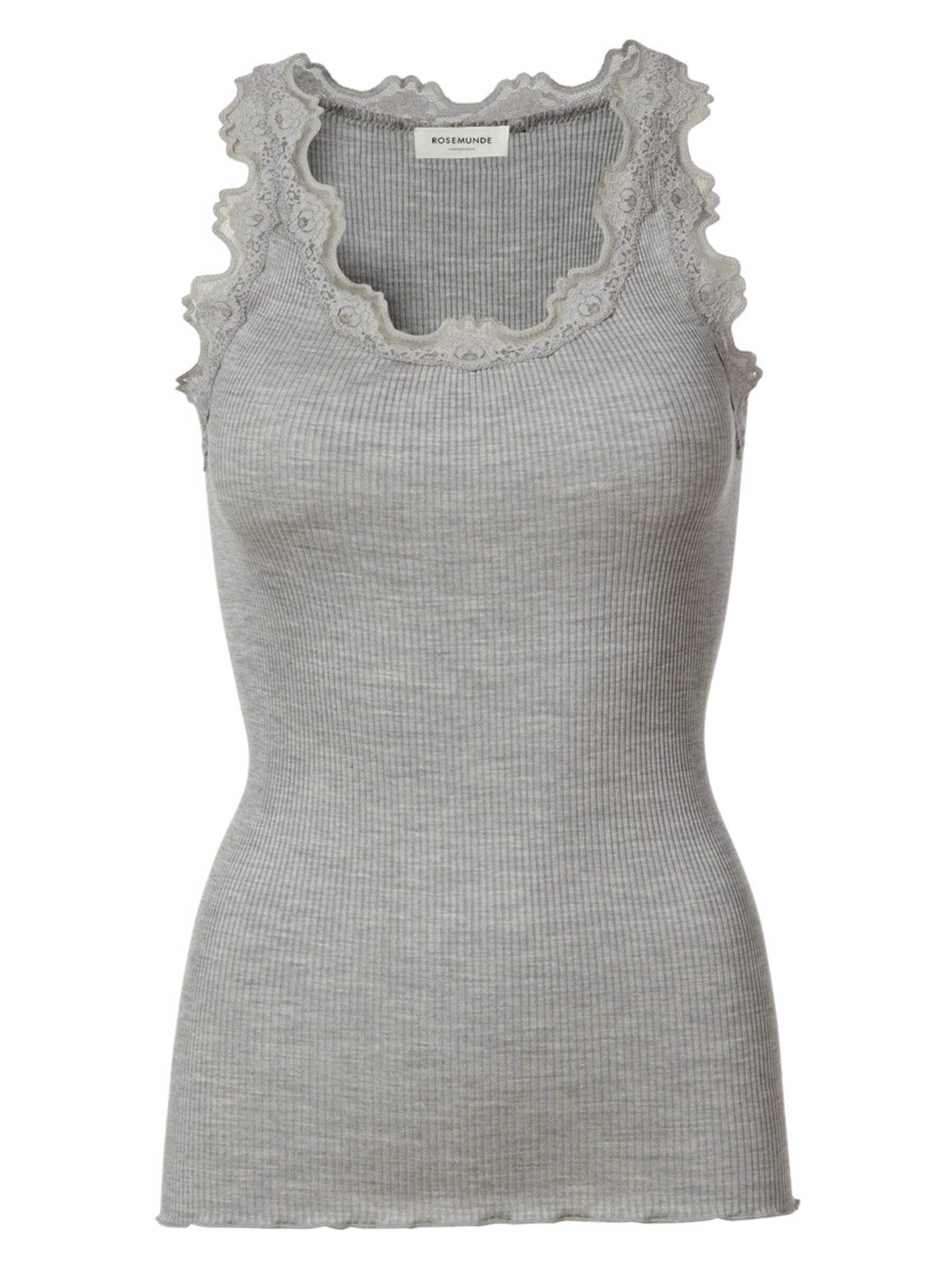 Rosemunde Spitzentop "Babette Silk Top Mit Seide" Vintage-Spitzenbesatz, Mit Rundhalsausschnitt, Hoher Seidenanteil