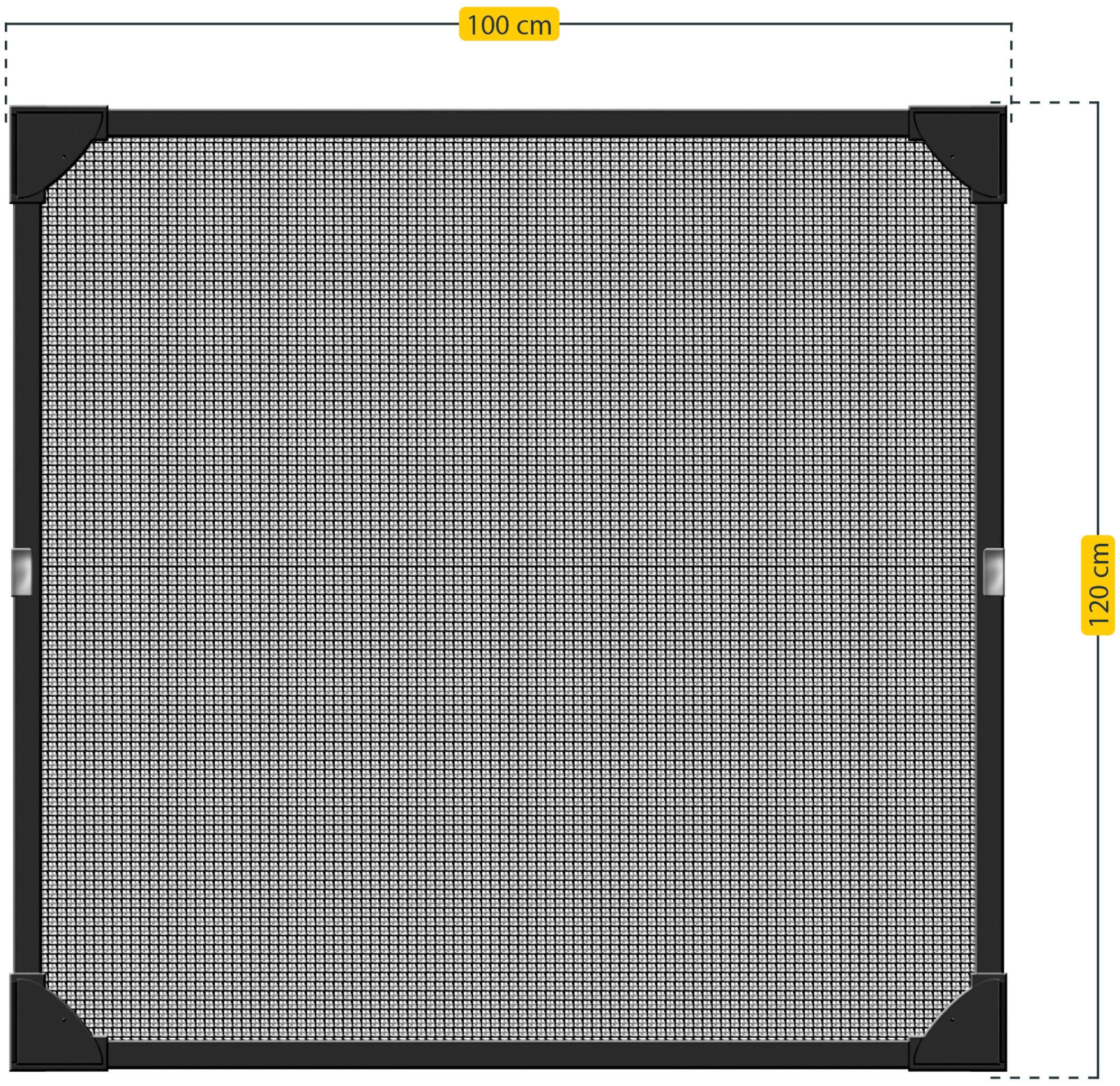 SCHELLENBERG Insektenschutz-Fensterrahmen »Magnetrahmen mit Fiberglasgewebe für Fenster«, Fliegengitter kürzbar, 100 x 120 cm, anthrazit, 50748