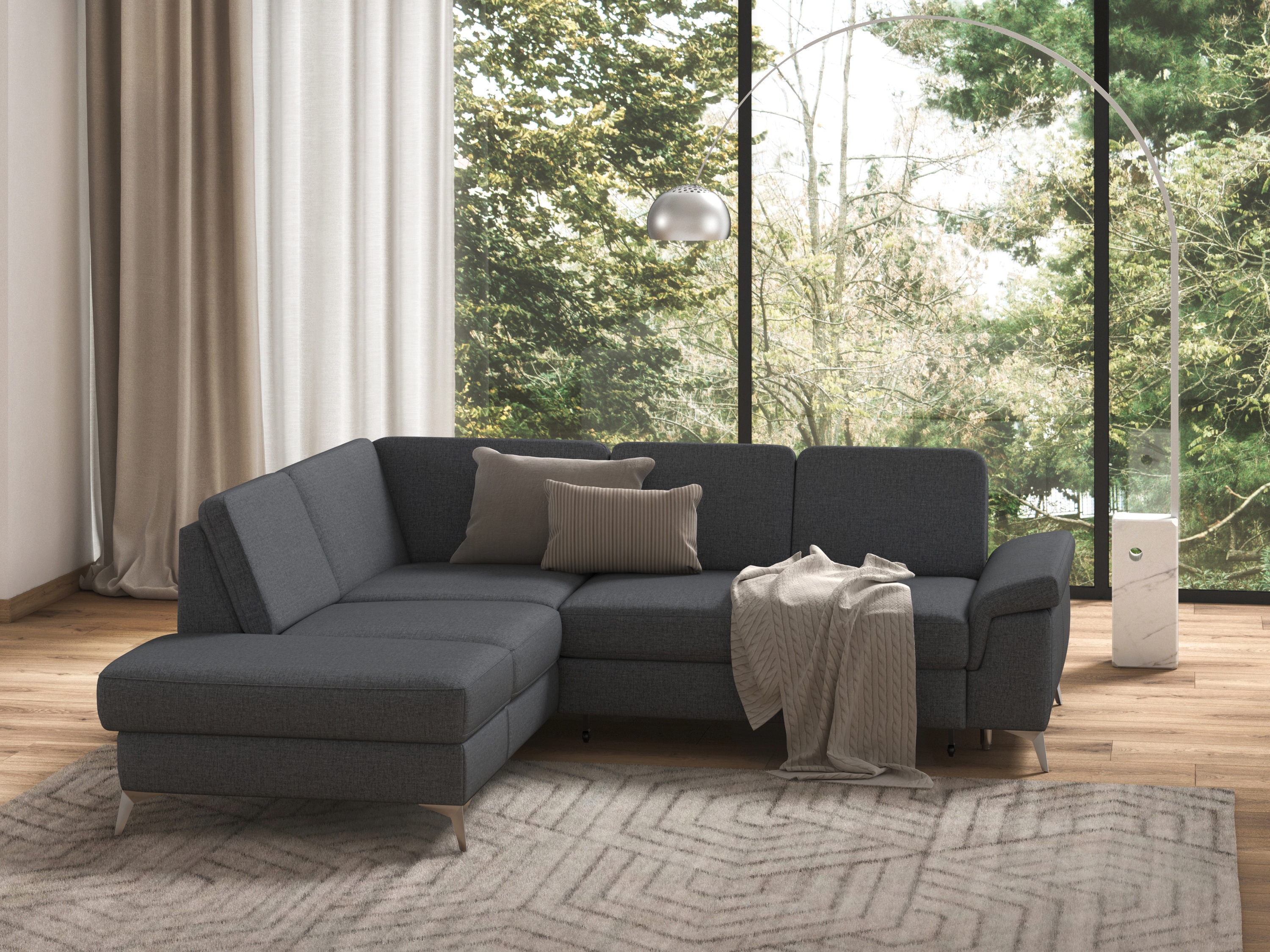 Thumbnail - sit&more Ecksofa "Padua L-Form" inklusive Sitztiefenverstellung, Armteilfunktion und Federkern