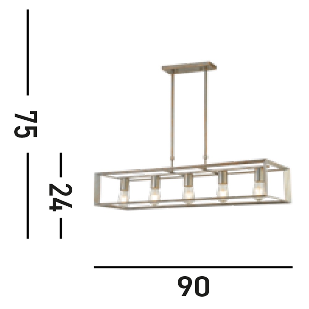 Searchlight Hängeleuchte »Heaton 5Lt Pendant - Brushed Gold/Silver Metal« E27 1 Stk.