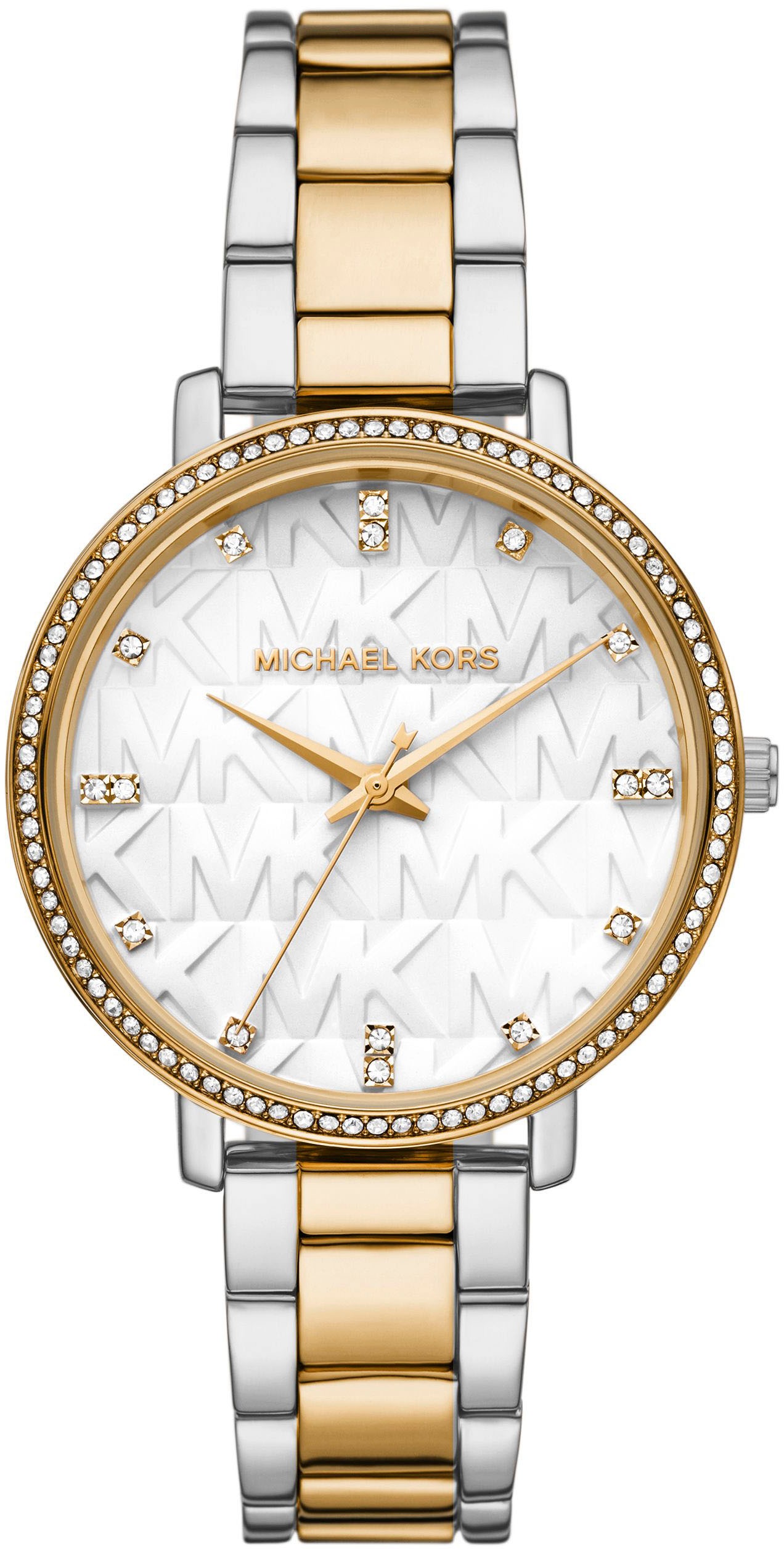 Quarzuhr MICHAEL KORS "PYPER", gold (edelstahlfarben, roségoldfarben, weiß), Armbanduhren, Damen, Quarzuhr, Armbanduhr, Damenuhr, Edelstahlarmband, analog, Glassteine 3