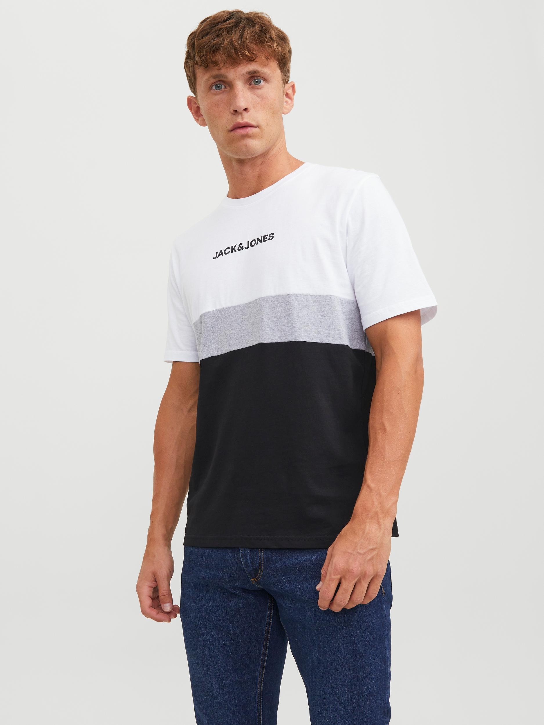 Jack & Jones Rundhalsshirt "JJEREID BLOCKING TEE SS NOOS" günstig online kaufen