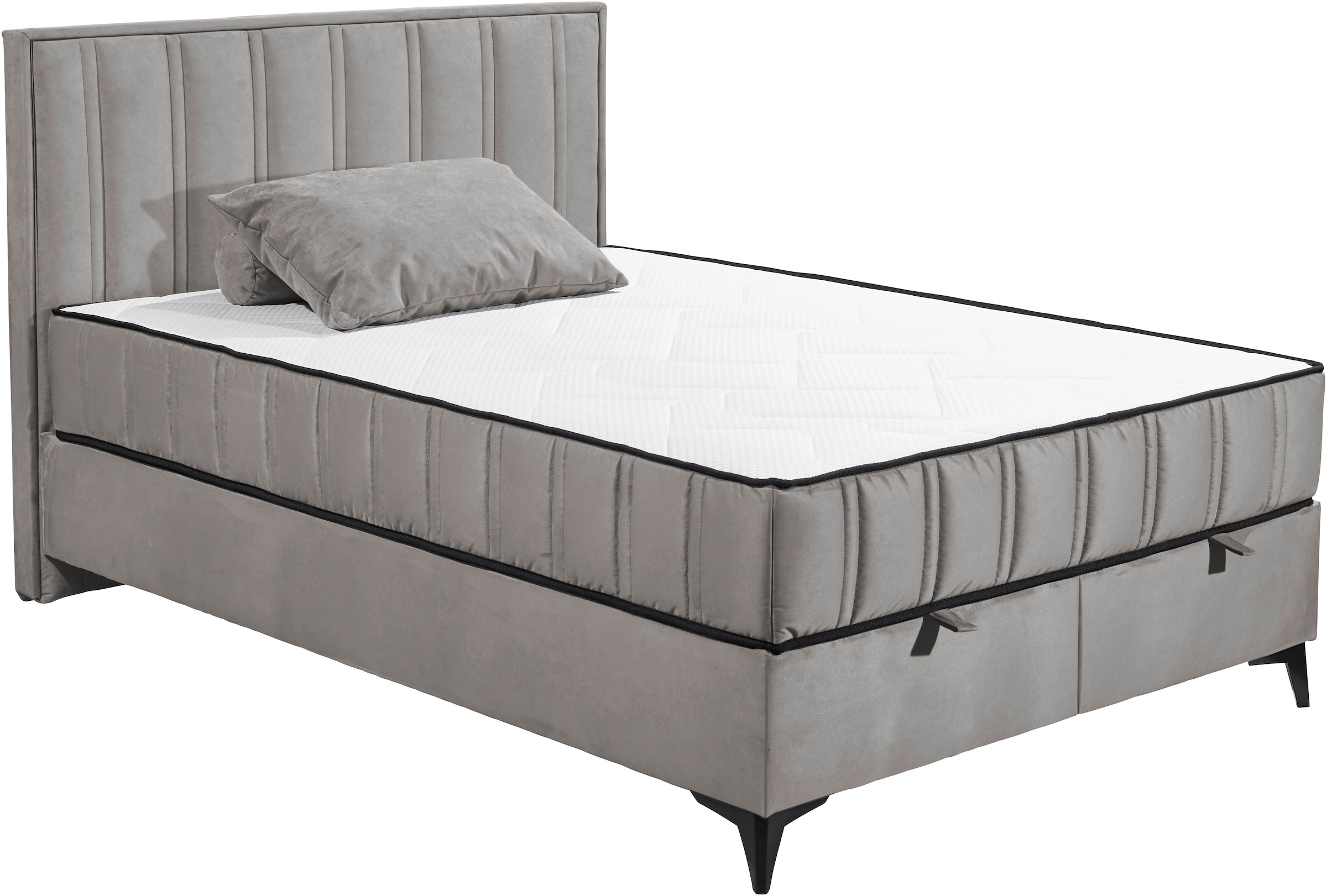 ED EXCITING DESIGN Boxbett »Monroe inkl. Bettkasten, erhältlich in den Breiten 120cm & 140cm«, Duo-Matratze - feste Seite mit Kokosmatte
