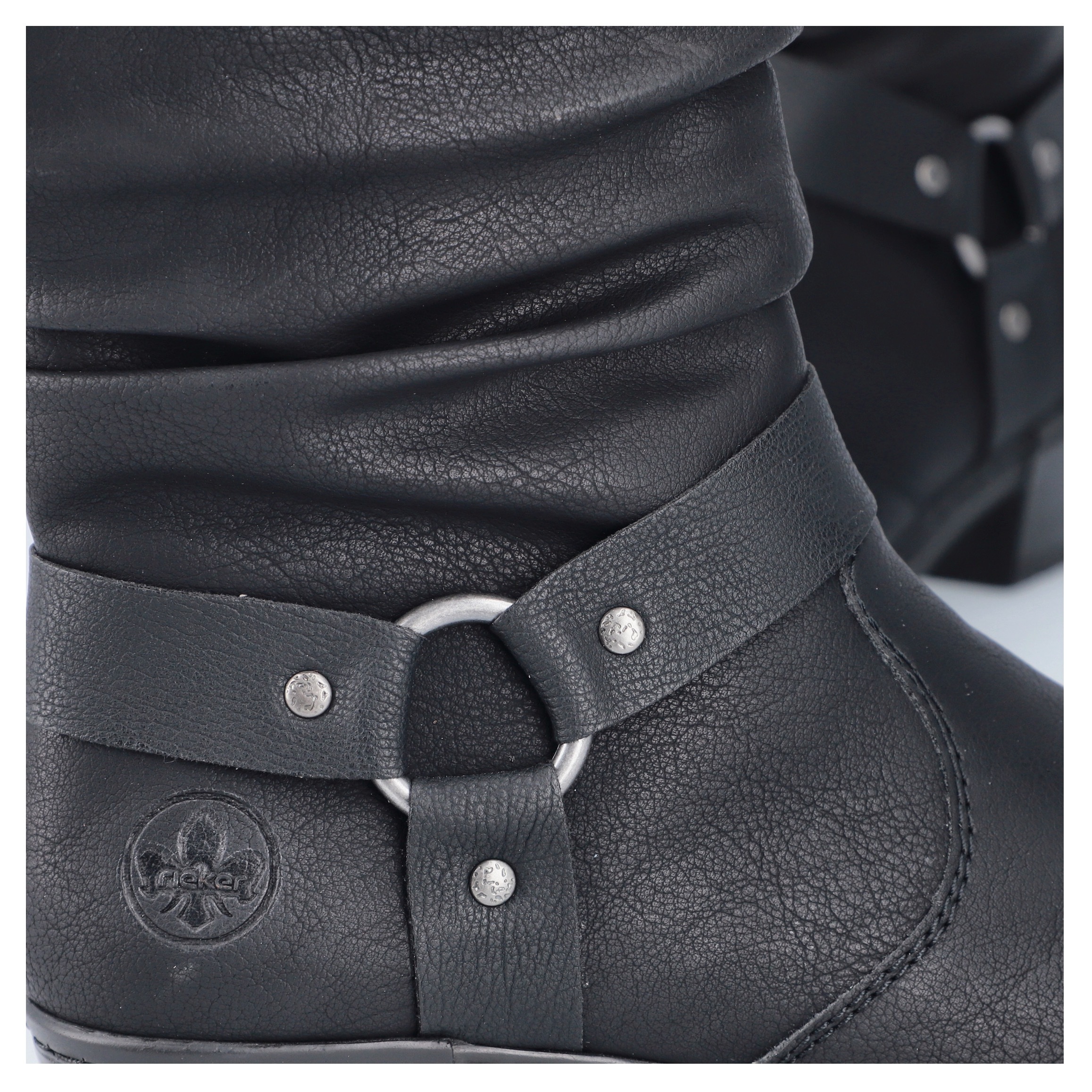Rieker Winterstiefelette, Westernstiefelette, Cowboyboots, Blockabsatz, mit Zierriemen