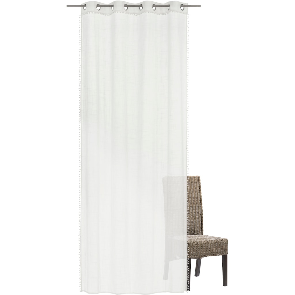 freundin Home Collection Gardine »Natural Charme 00 offwhite«, (1 St.)