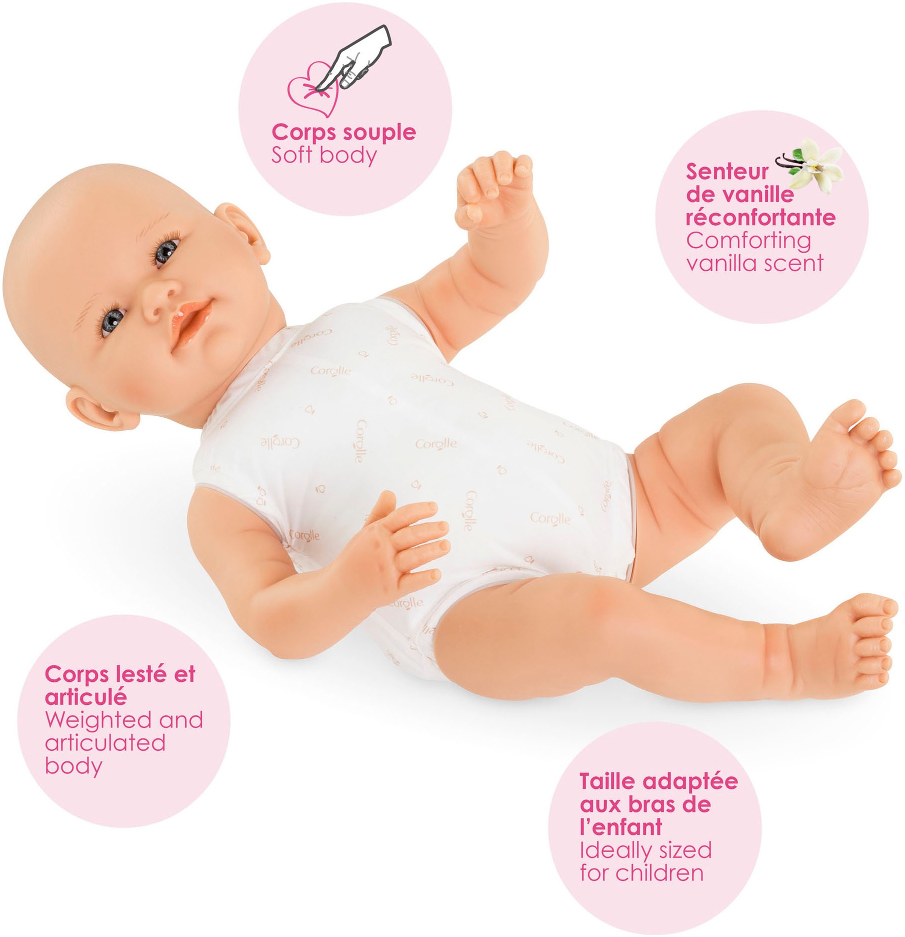 Corolle® Babypuppe »Mon Grand Poupon Rose Newborn«, mit Vanilleduft