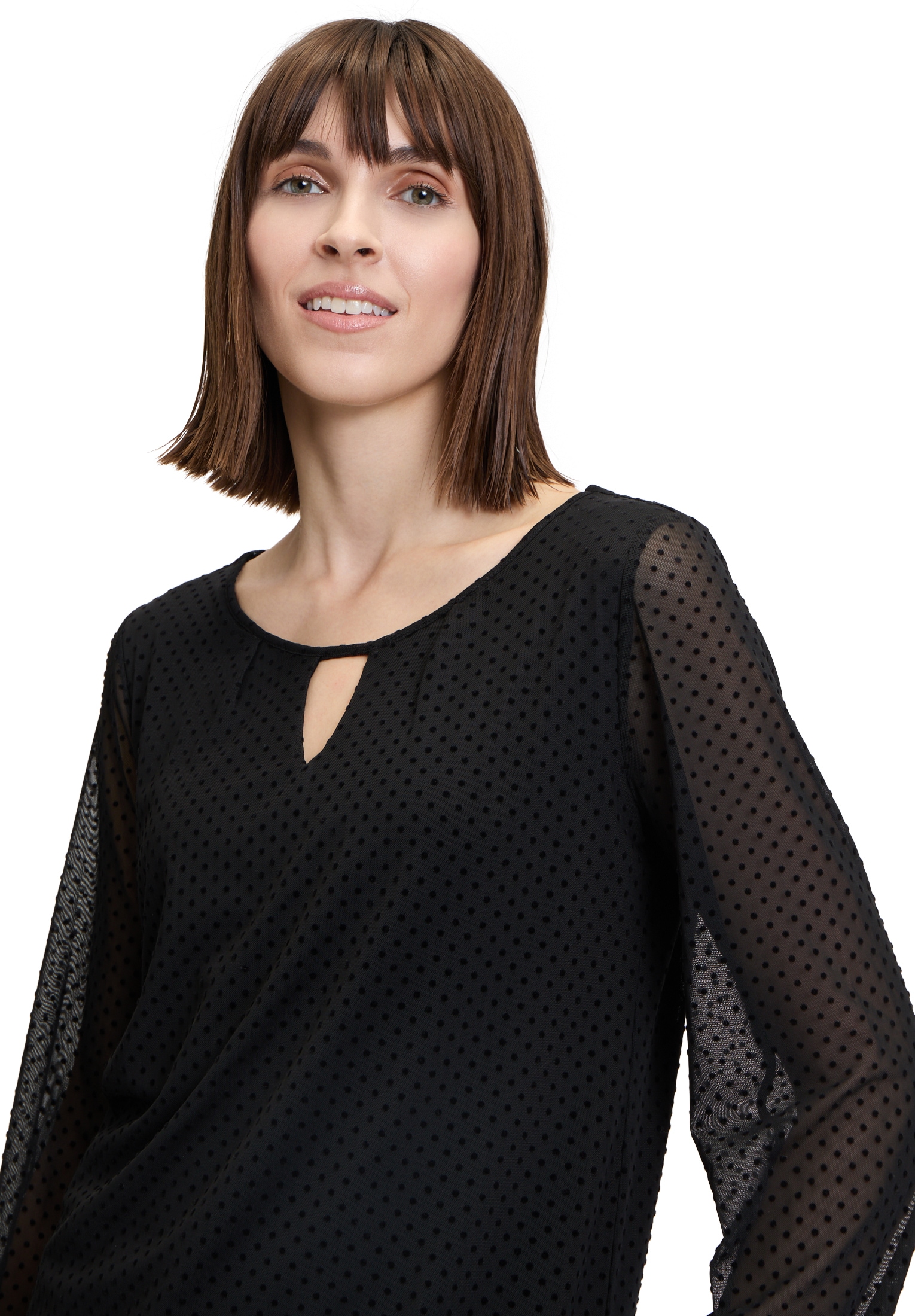 Betty&Co Kurzarmshirt »Betty & Co Damen Blusenshirt mit Raffung«, (1 tlg.), Muster