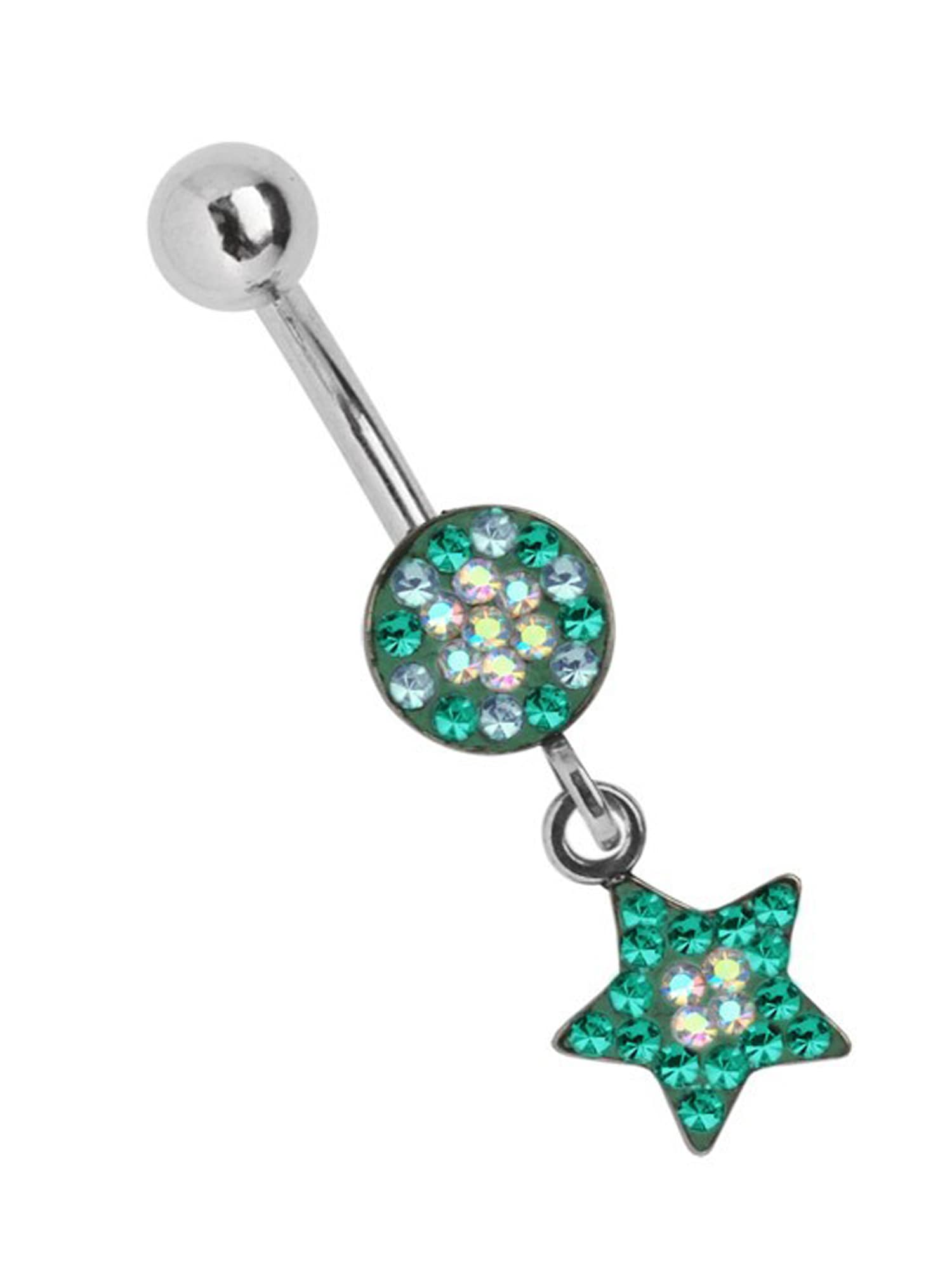 Adelia´s Bauchnabelpiercing "Piercing  Piercing Bauchnabelpiercing", 316l Stahl Banane - rund Stern Hänger mit kleinen S