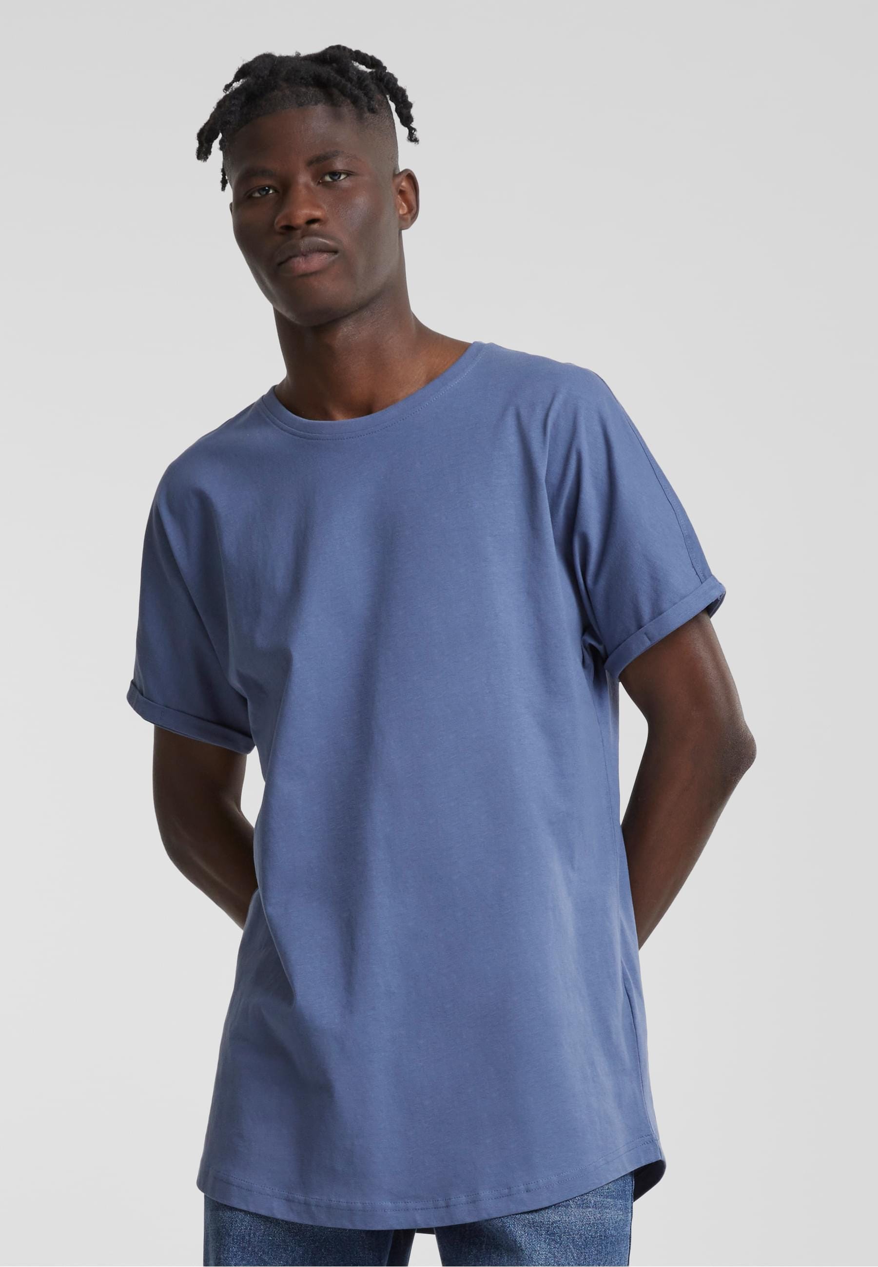 URBAN CLASSICS T-Shirt »Urban Classics Herren Long Shaped Turnup Tee«, (1 tlg.)