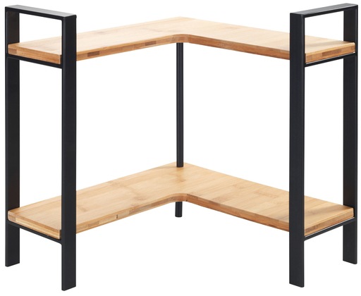 WENKO Küchenregal "Modell Lou" 2 Ablagen aus Bambus, stehendes Küchen-Eckre günstig online kaufen