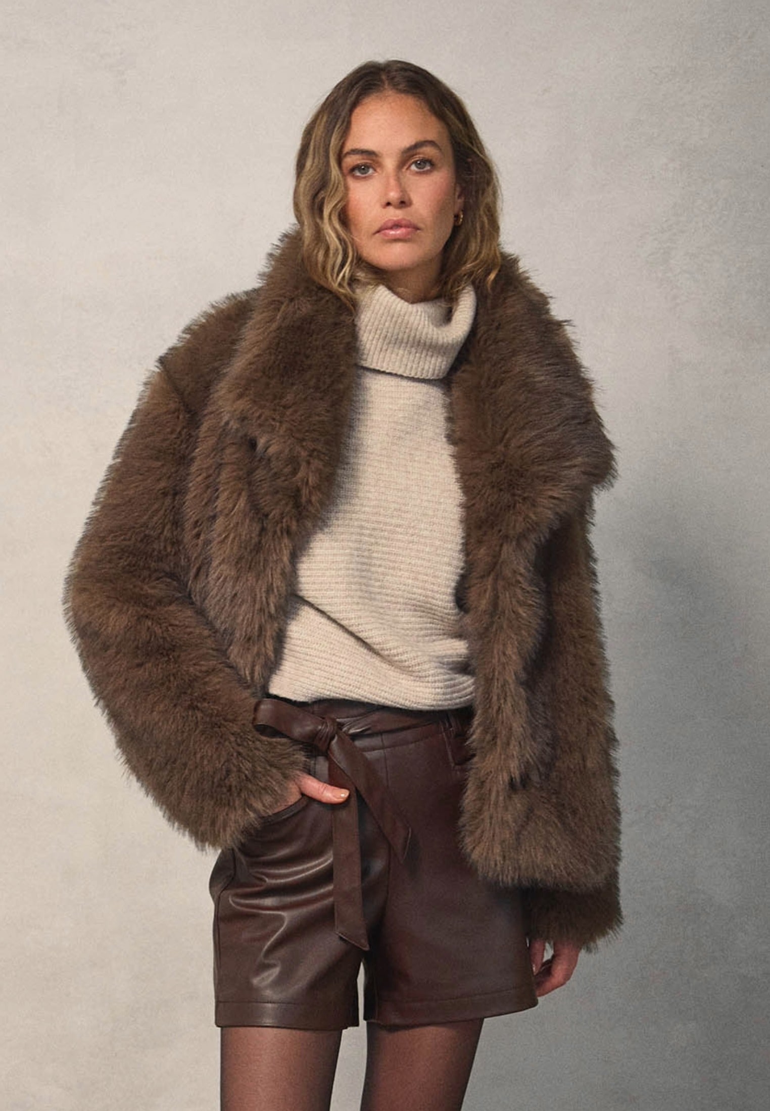 Zero Shorts »Damen Lederoptik mit Bindegürtel«  Gürtel