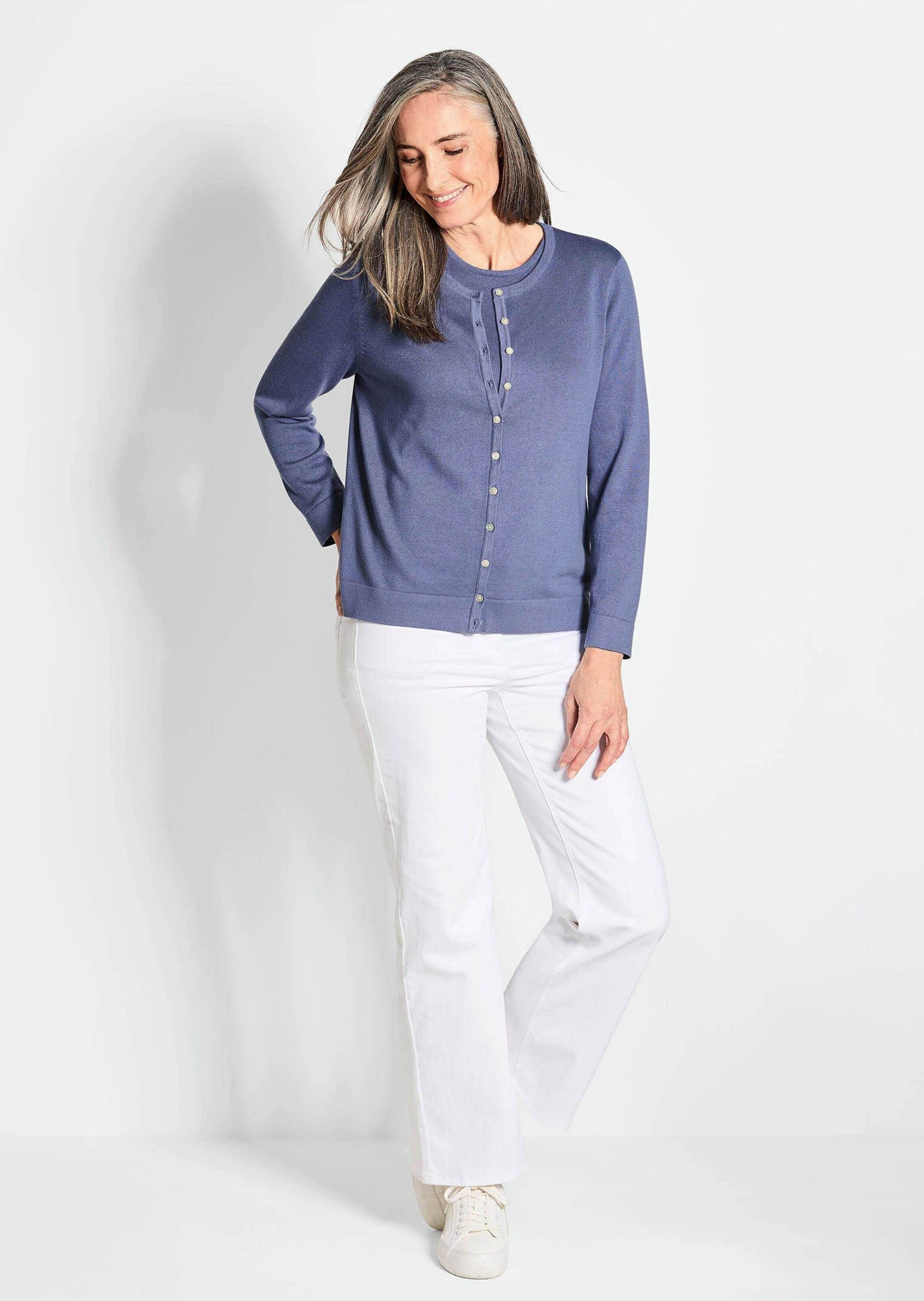 GOLDNER Strickpullover "Figurnahes Twin-Set aus Pima-Baumwolle" Ohne günstig online kaufen