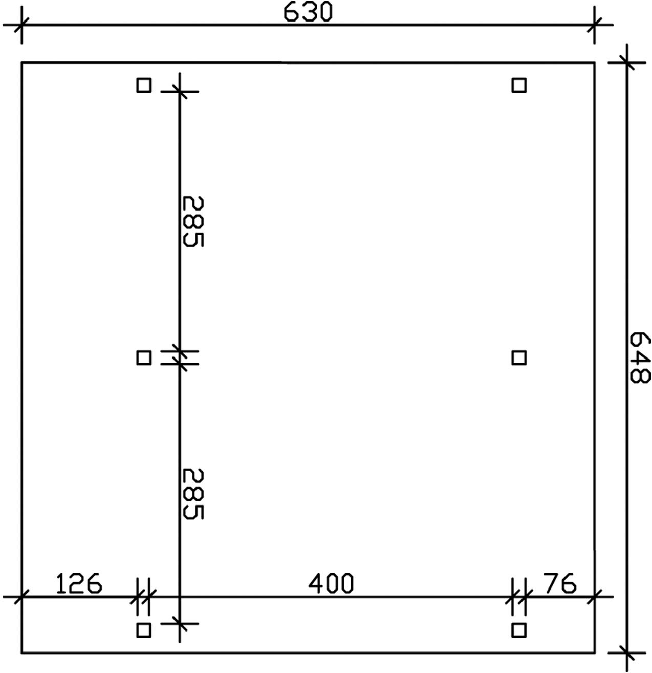 Skanholz Doppelcarport »Schwaben«, 285 cm, Nussbaum, 648x630cm