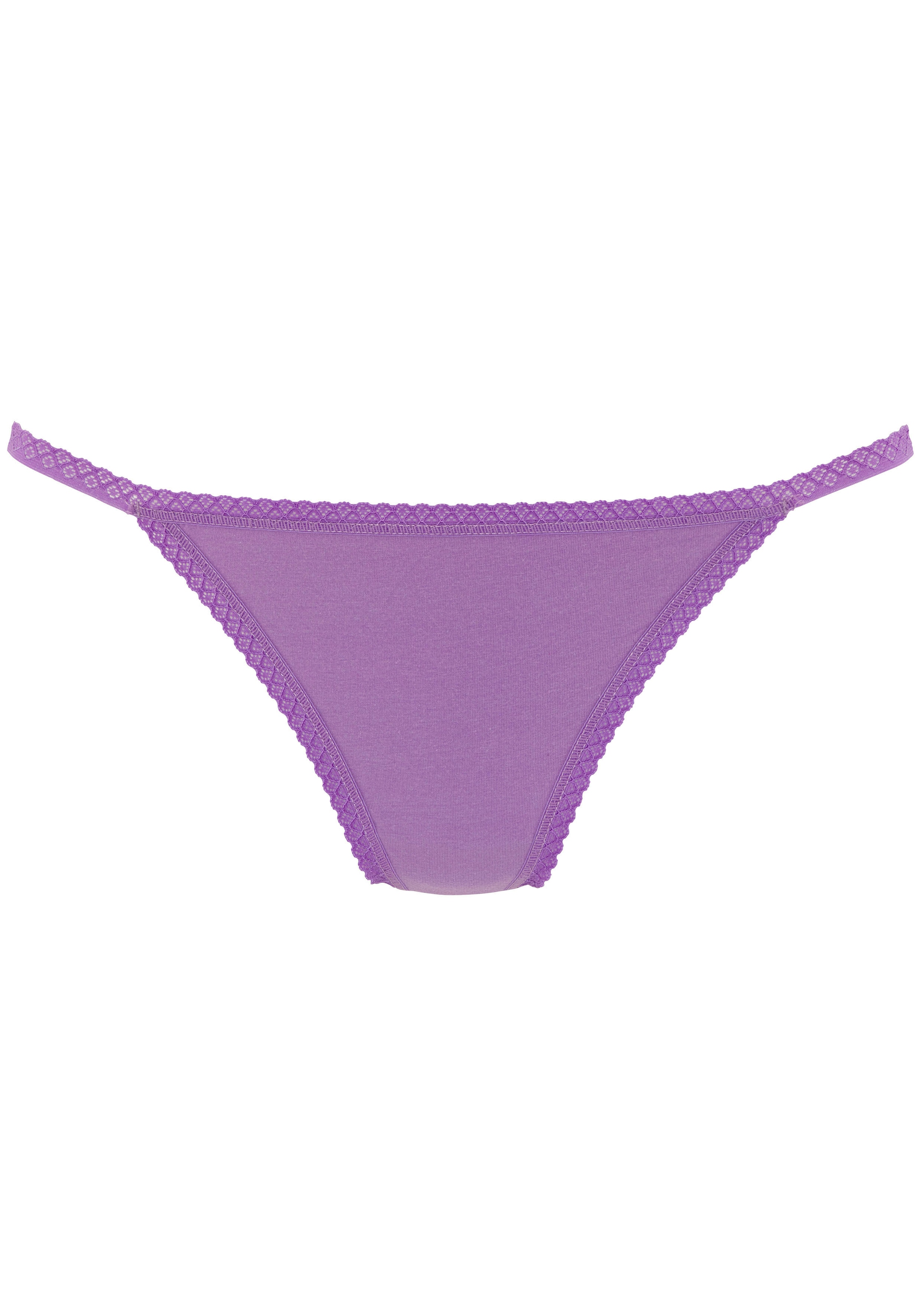 Vivance String, (7er-Pack), mit feiner Spitzeneinfassung und aus weicher Baumwollqualität
