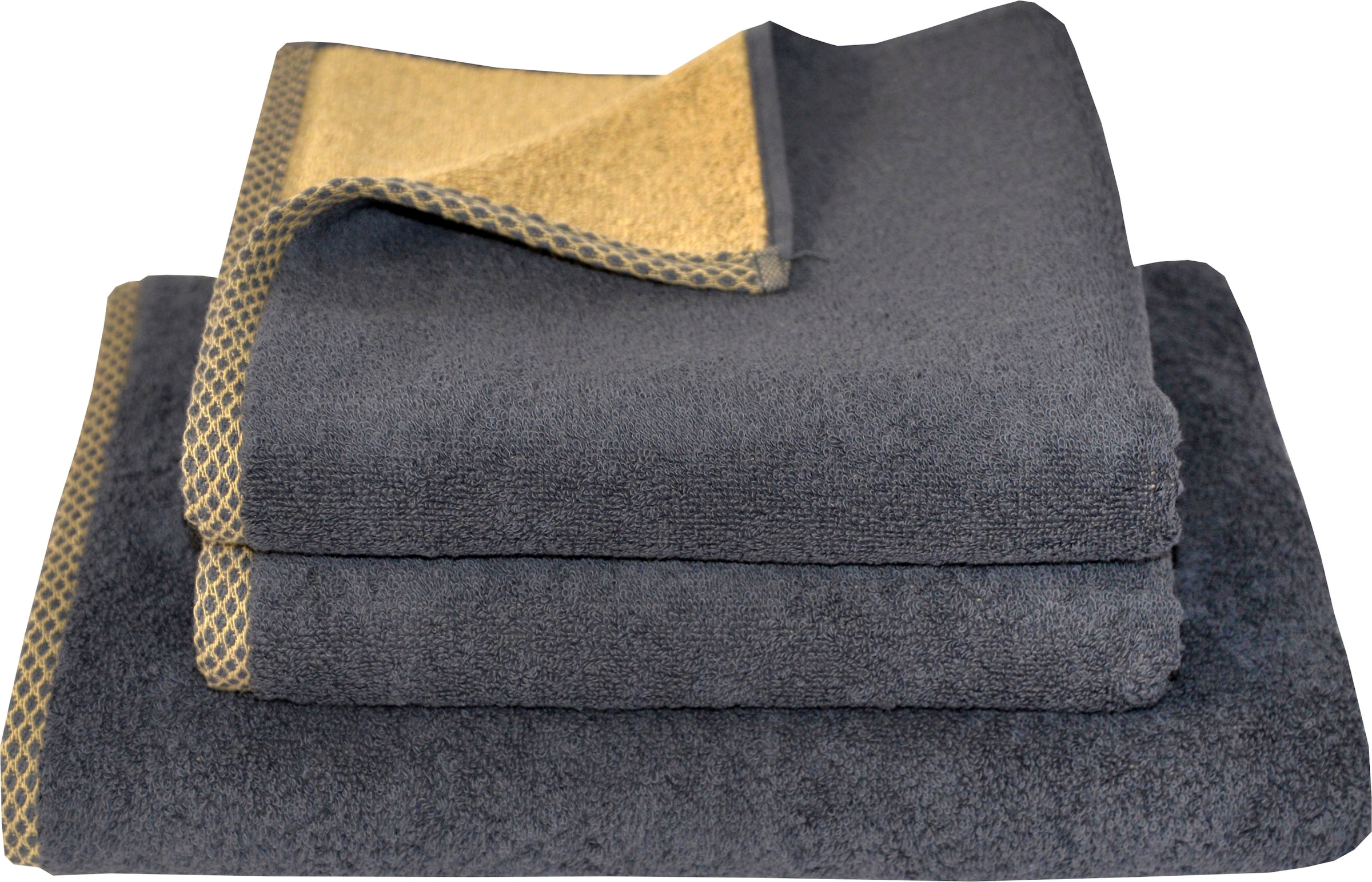 Dyckhoff Handtuch Set "Golden Shades Rhomb" Set 3 Stk. Walkfrottier 2 Handt günstig online kaufen